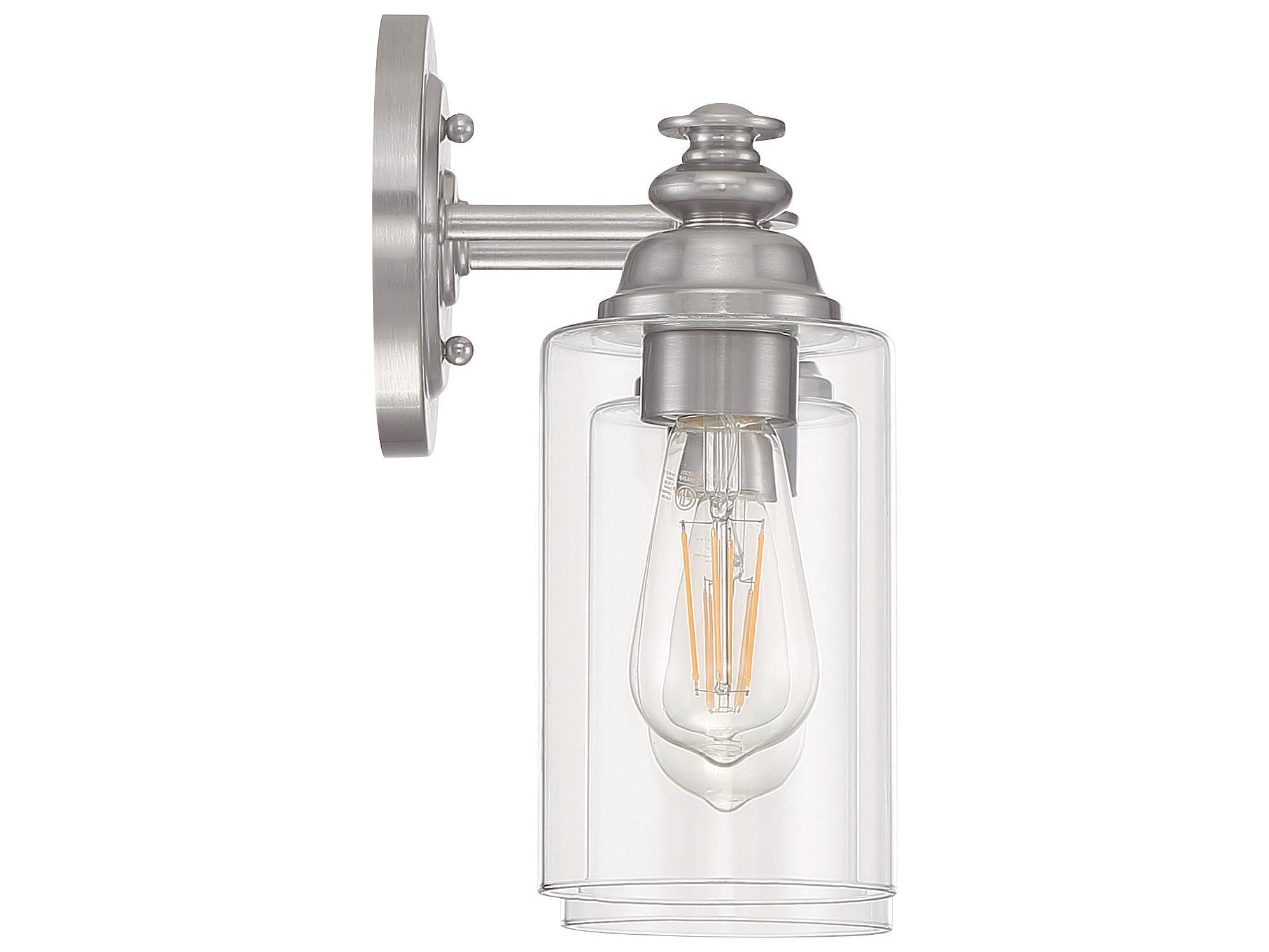 Craftmade Dardyn 2-Light Brushed Polished Nickel Glass Vanity Light