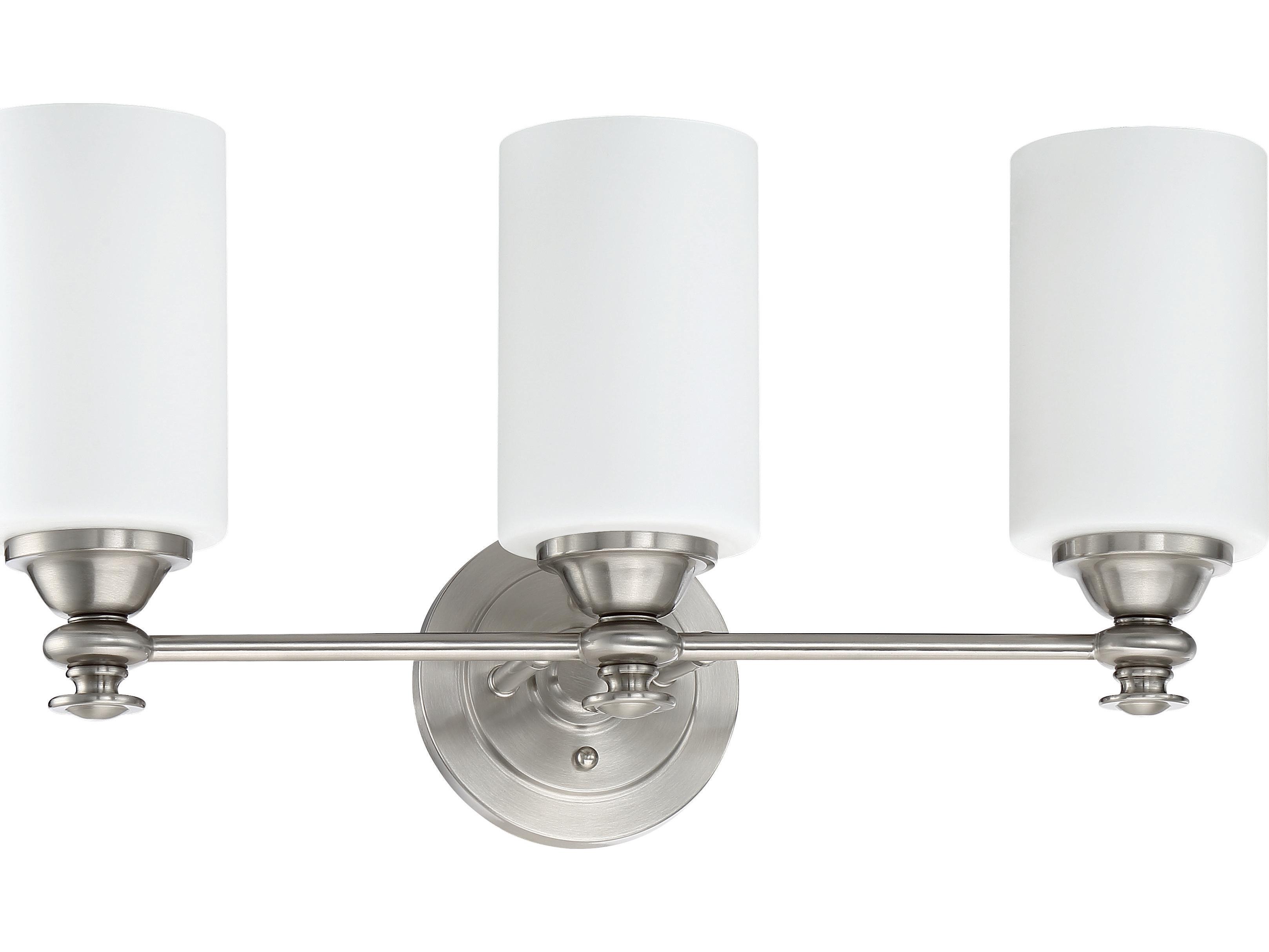 Craftmade Dardyn 3-Light Brushed Polished Nickel Glass Vanity Light