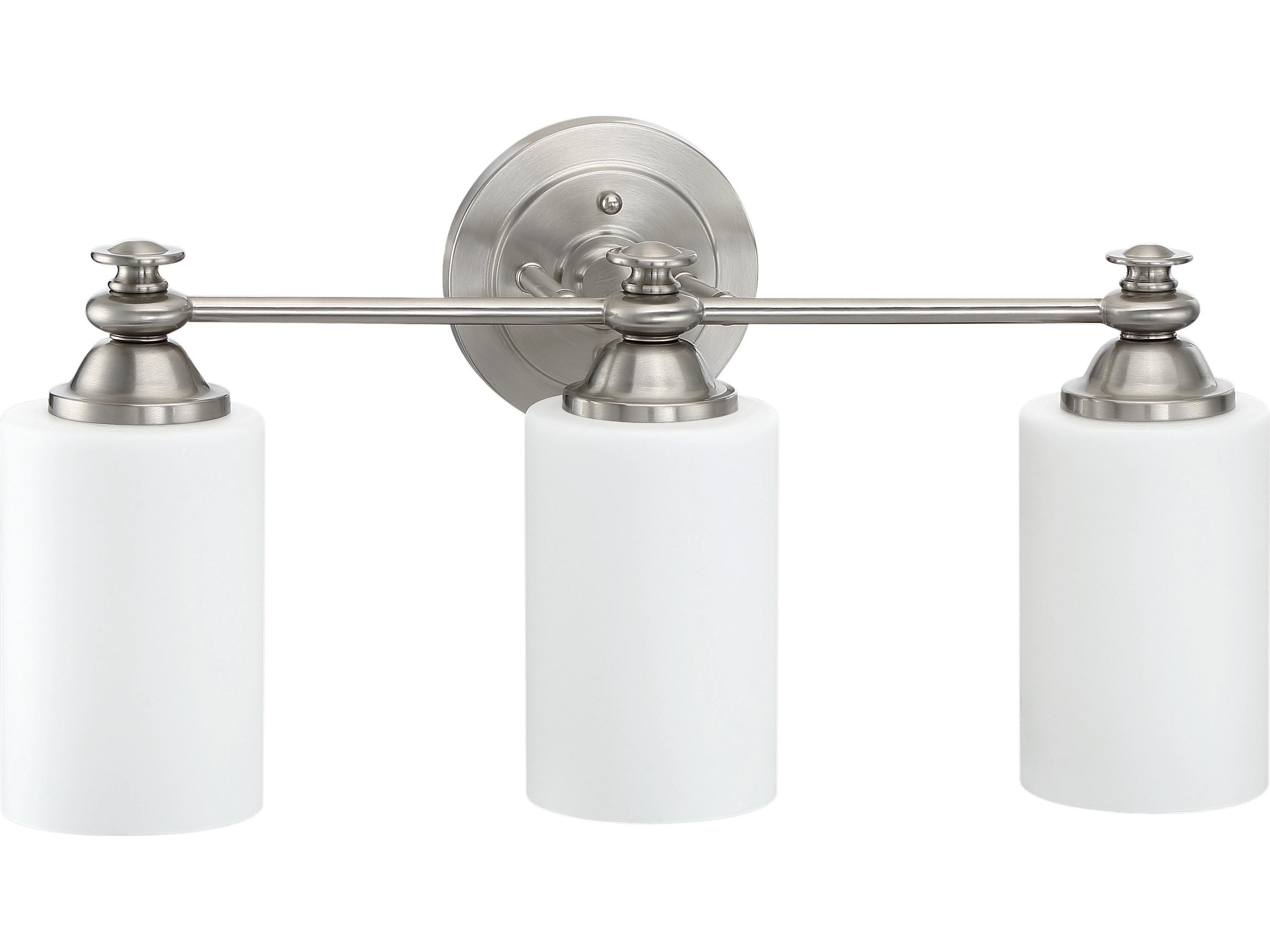 Craftmade Dardyn 3-Light Brushed Polished Nickel Glass Vanity Light