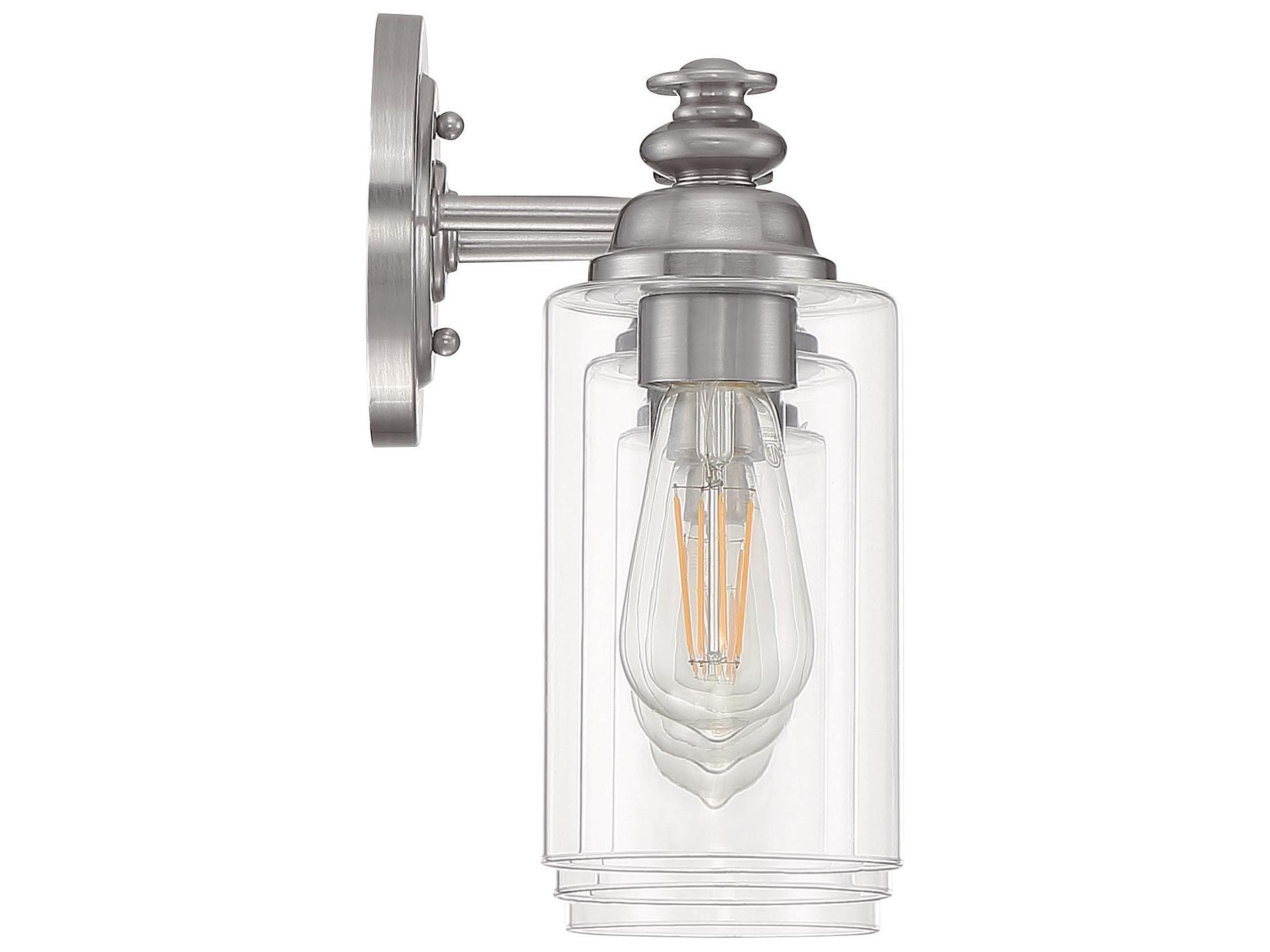 Craftmade Dardyn 3-Light Brushed Polished Nickel Glass Vanity Light