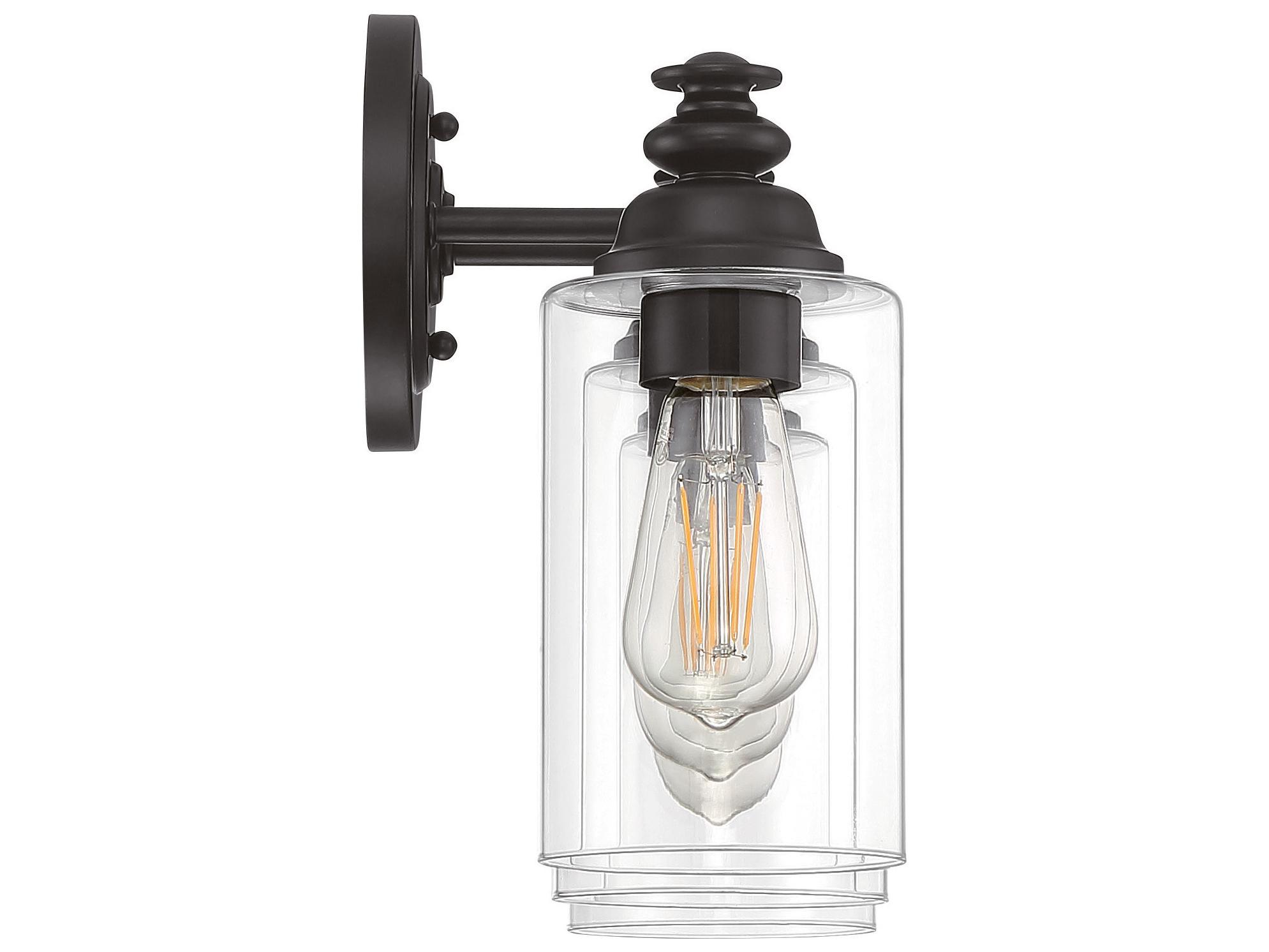 Craftmade Dardyn 3-Light Flat Black Glass Vanity Light