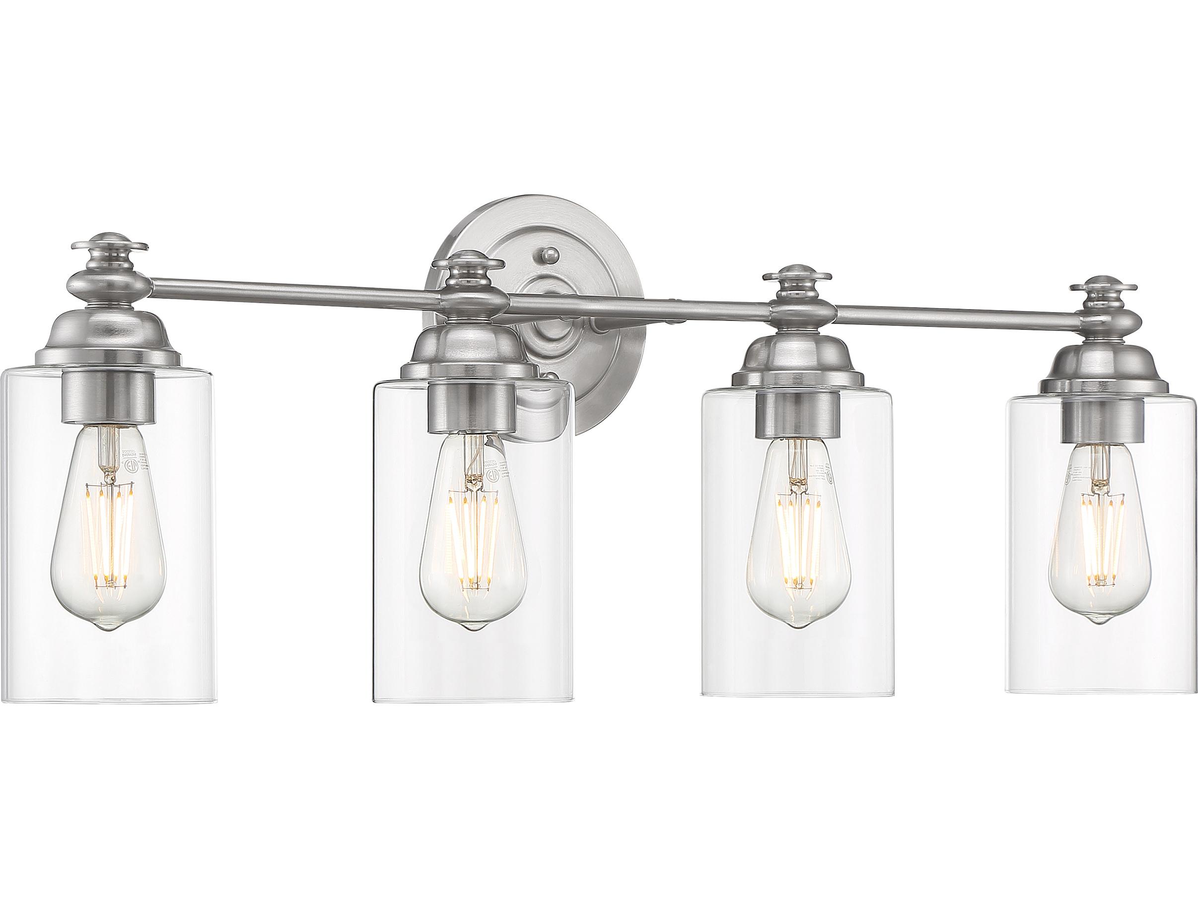 Craftmade Dardyn 4-Light Brushed Polished Nickel Glass Vanity Light