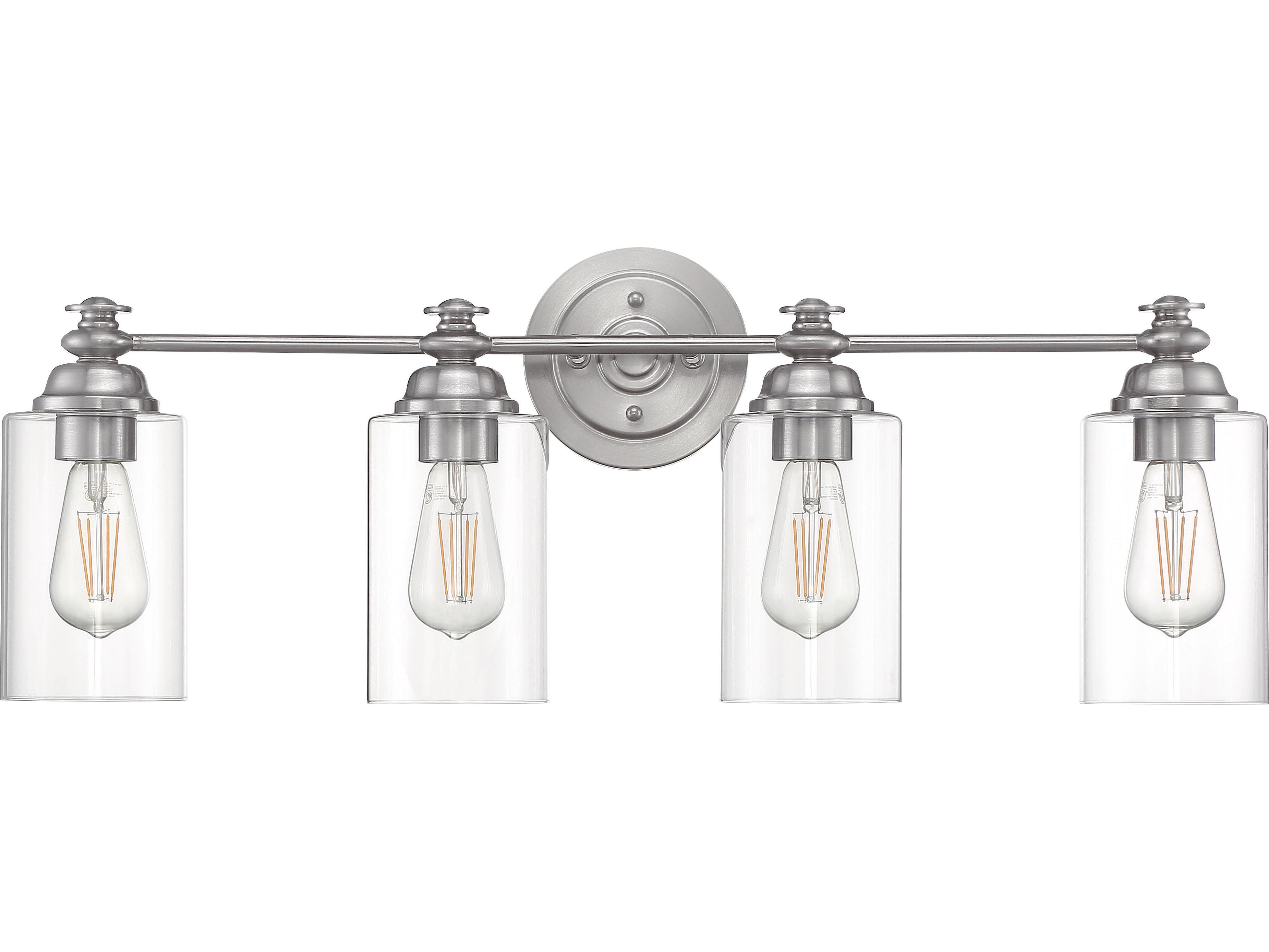 Craftmade Dardyn 4-Light Brushed Polished Nickel Glass Vanity Light