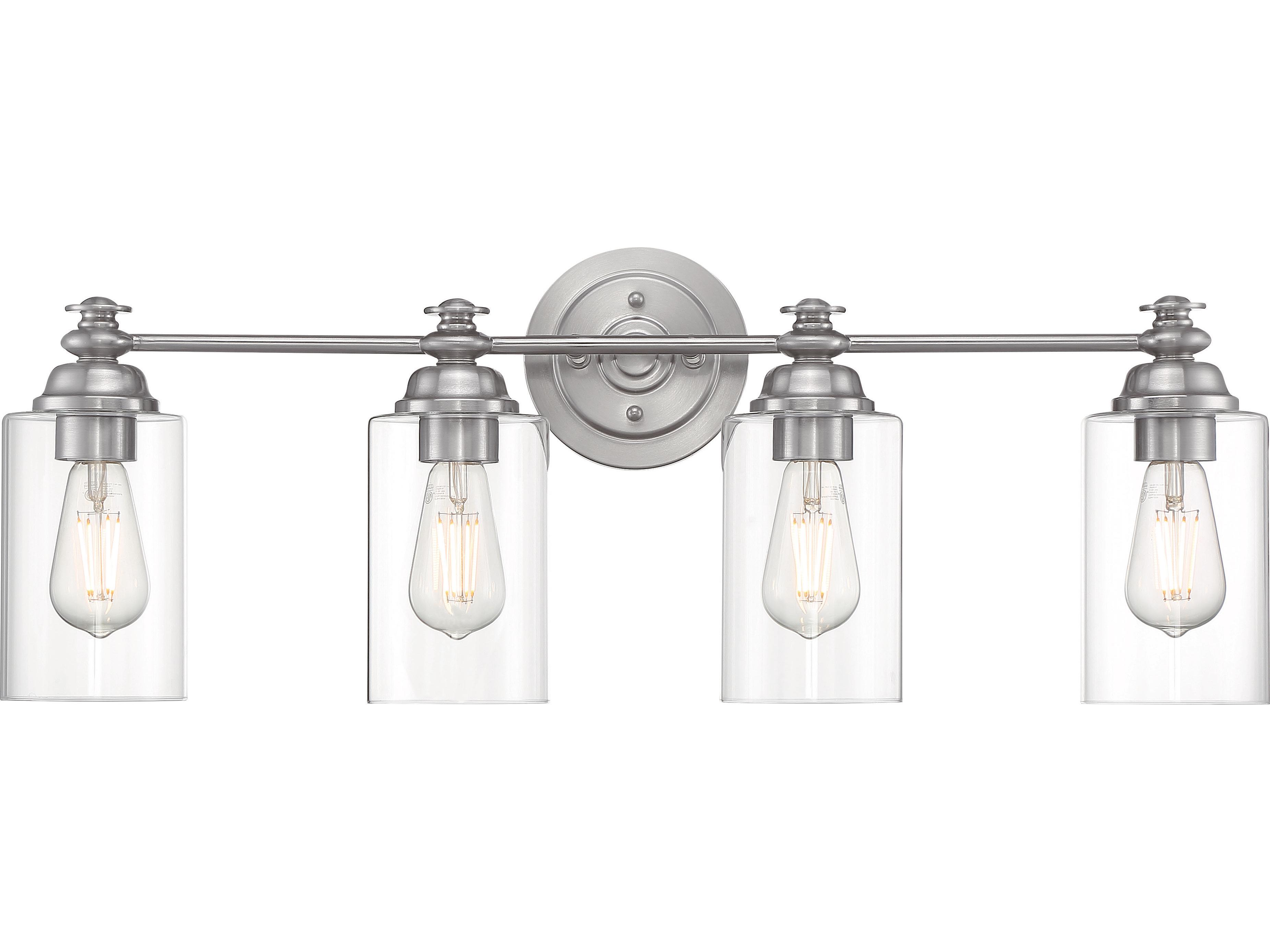 Craftmade Dardyn 4-Light Brushed Polished Nickel Glass Vanity Light