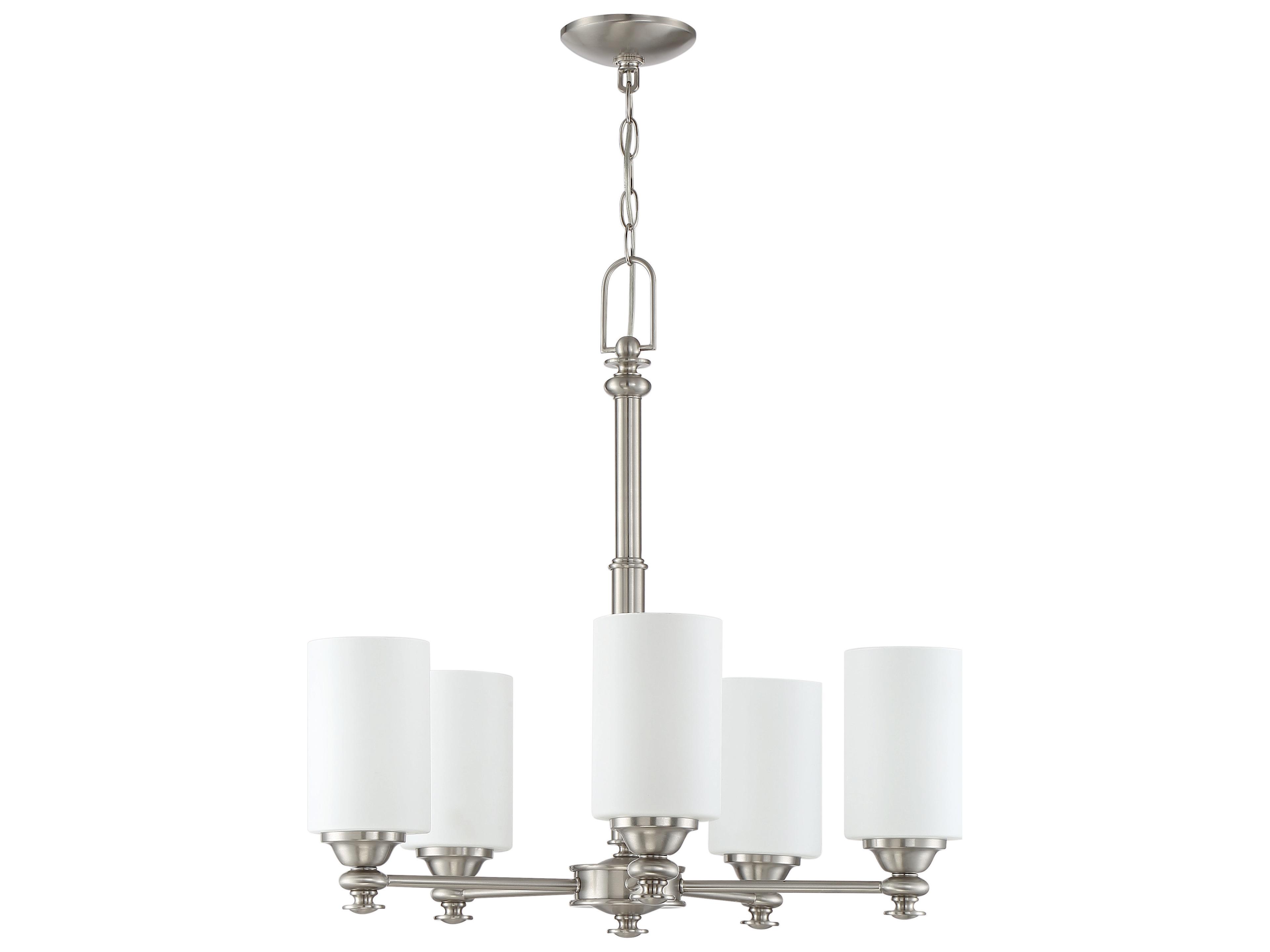 Craftmade Dardyn 5-Light Brushed Polished Nickel Glass Cylinder Chandelier