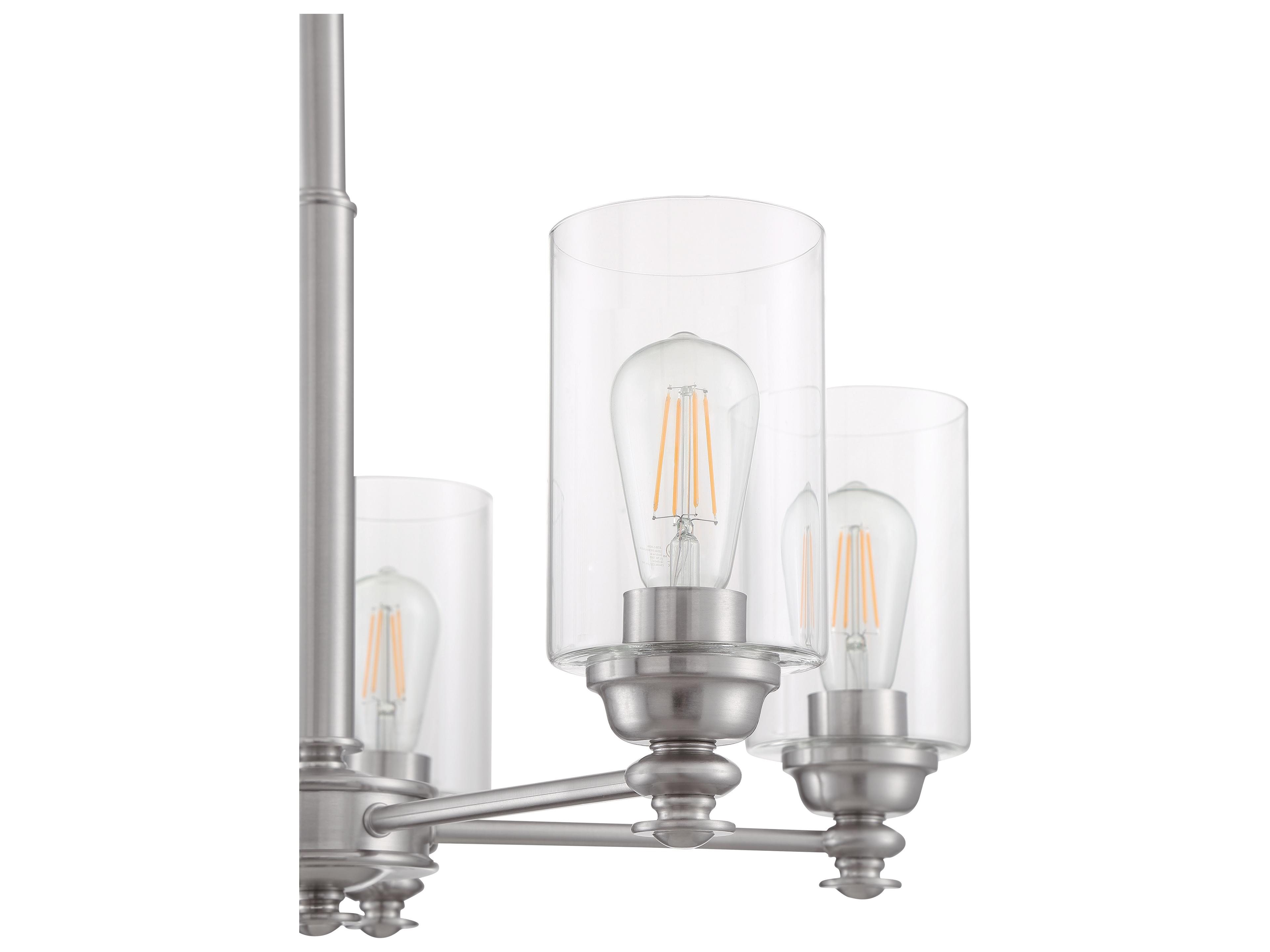 Craftmade Dardyn 5-Light Brushed Polished Nickel Glass Cylinder Chandelier