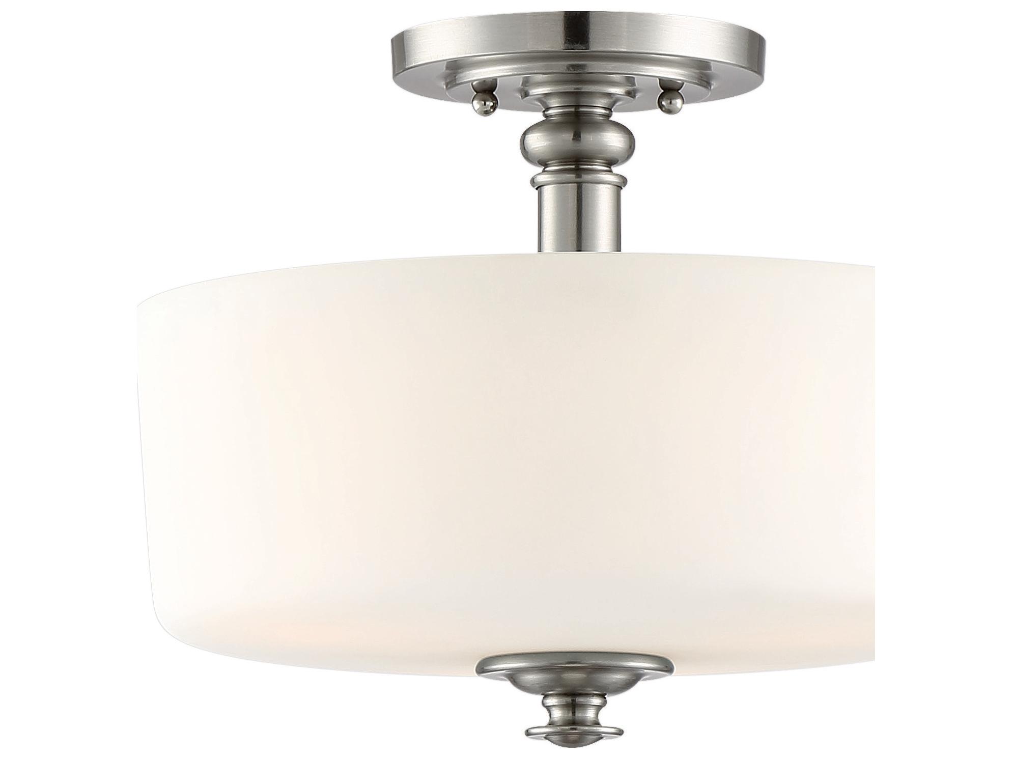 Craftmade Dardyn 3-Light Brushed Polished Nickel Glass Drum Pendant