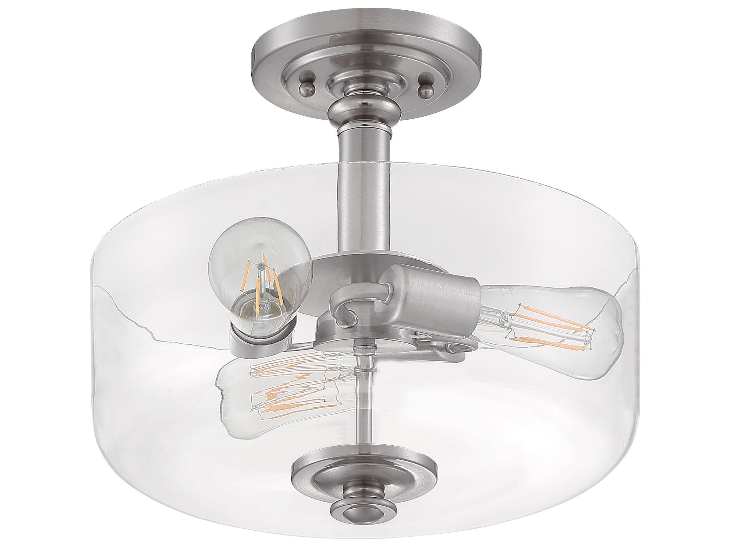 Craftmade Dardyn 3-Light Brushed Polished Nickel Glass Drum Pendant