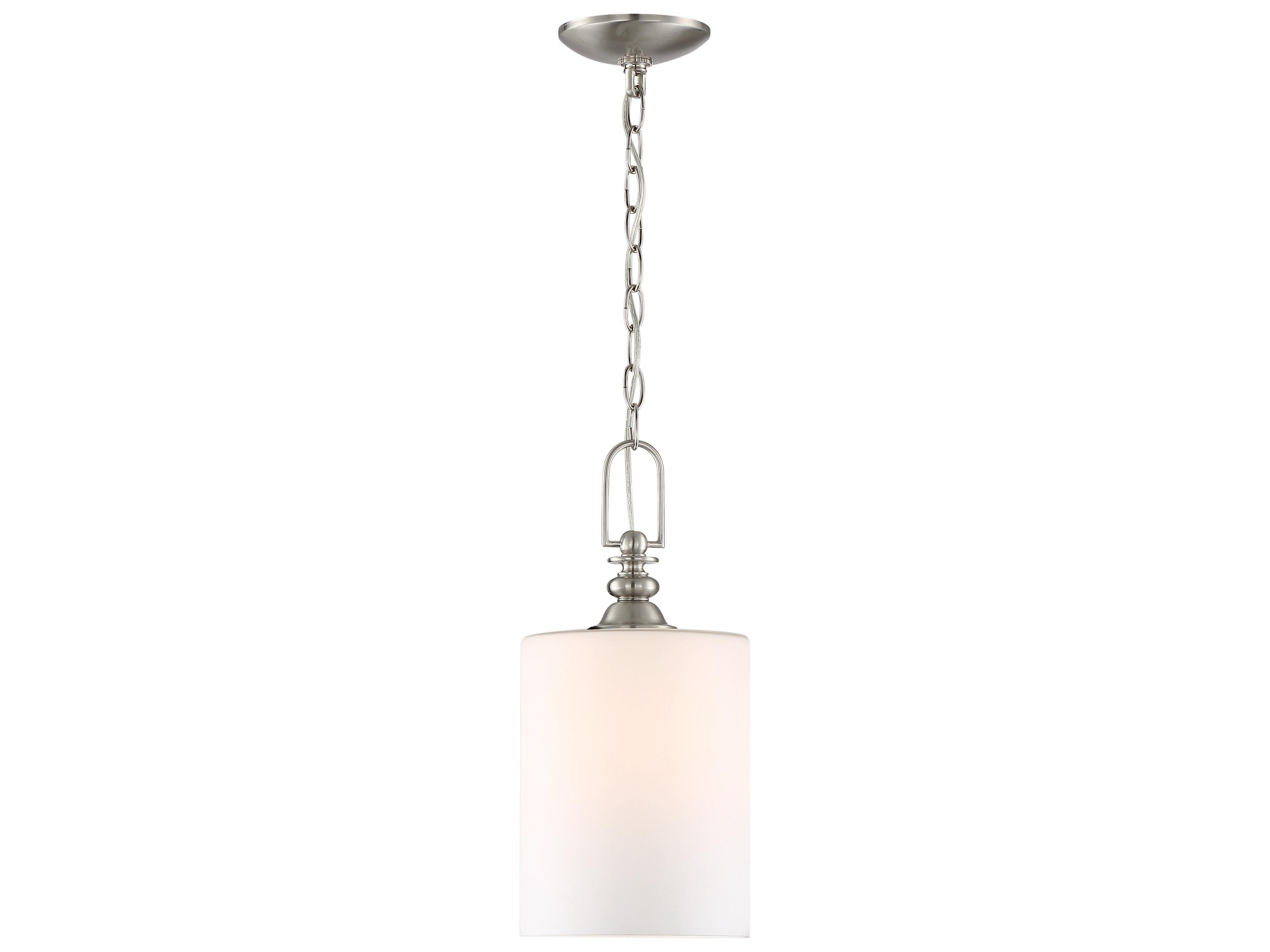 Craftmade Dardyn 1-Light Brushed Polished Nickel Glass Cylinder Mini Pendant