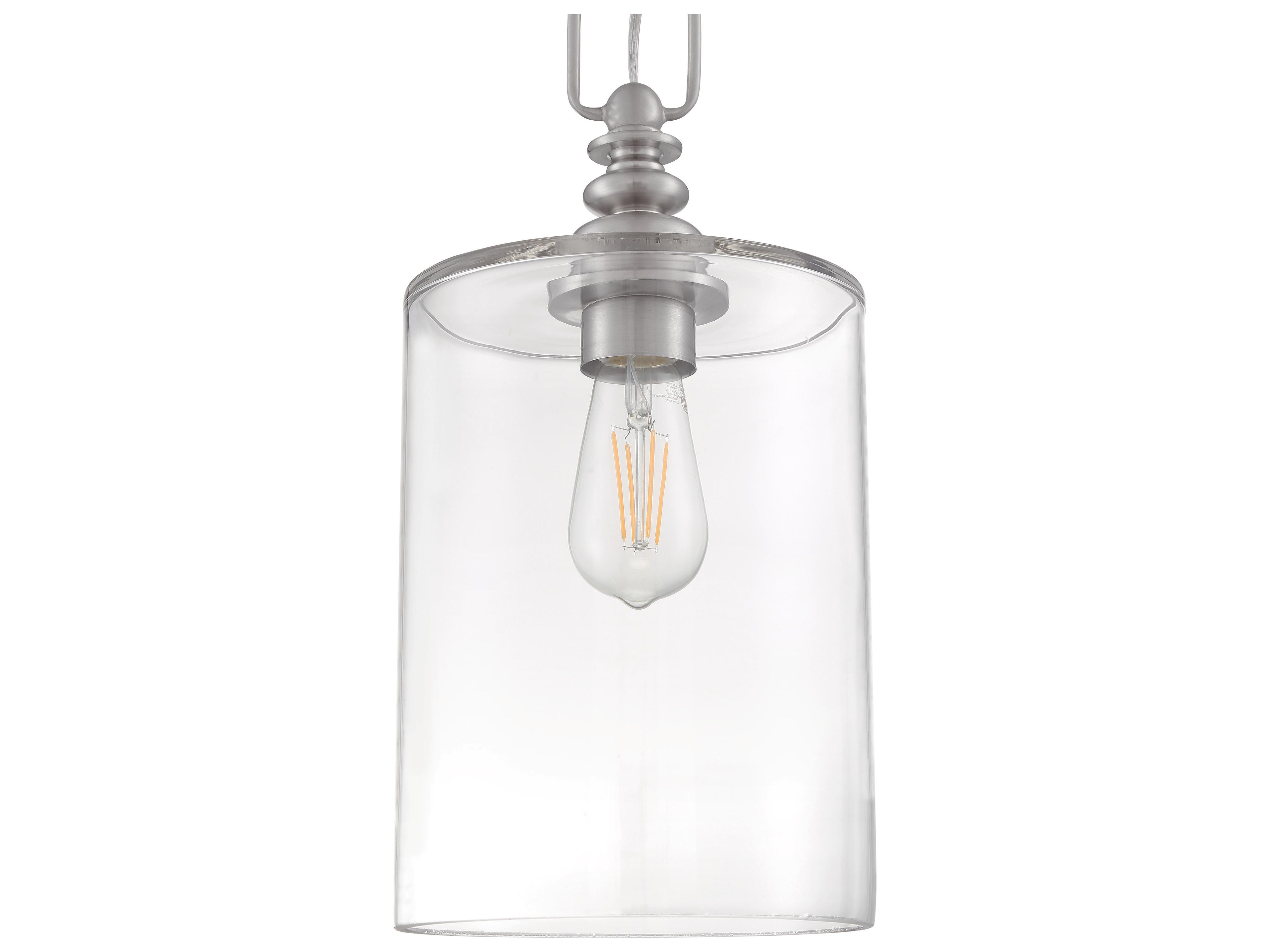 Craftmade Dardyn 1-Light Brushed Polished Nickel Glass Cylinder Mini Pendant