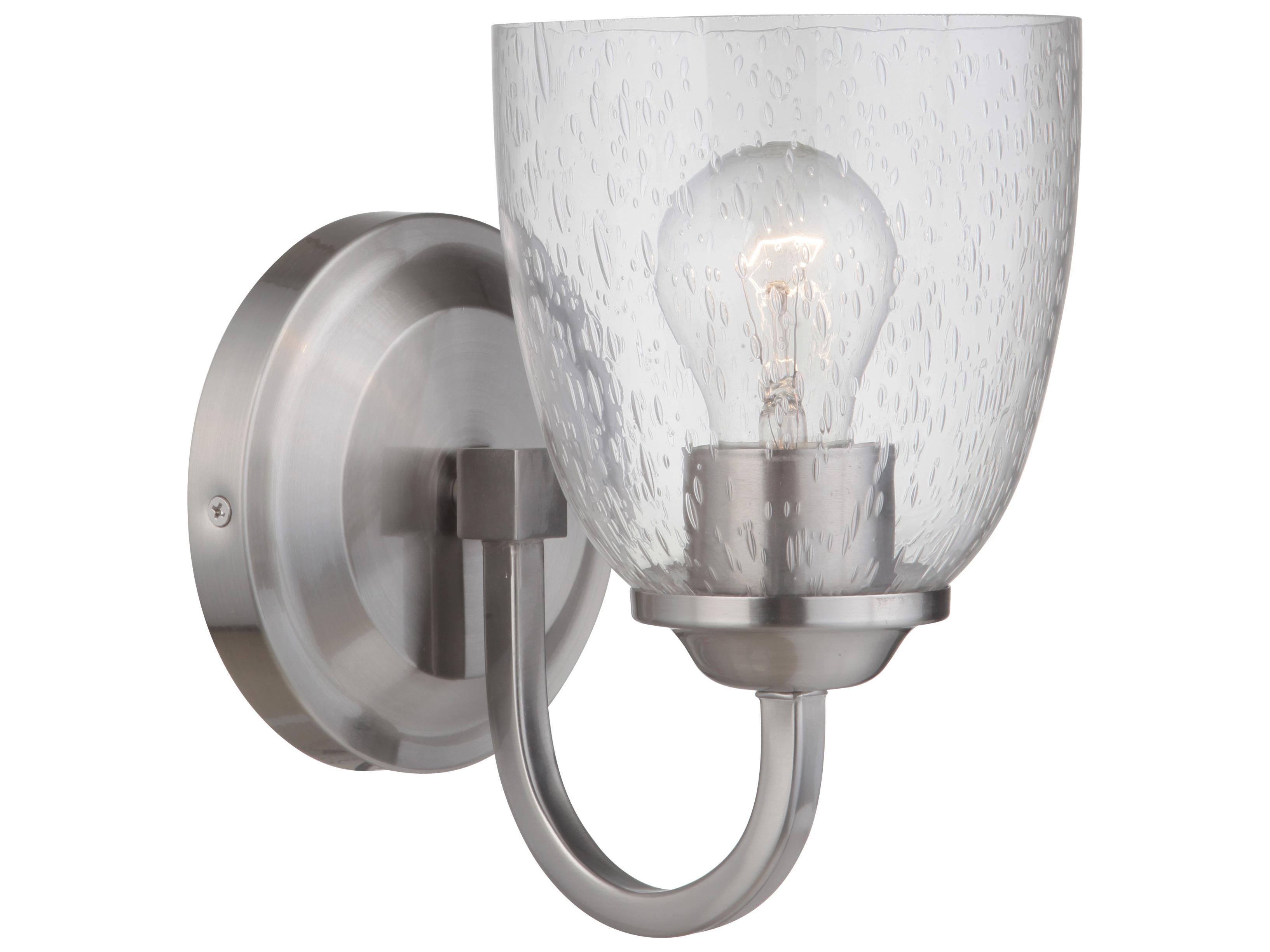 Craftmade Serene 1-Light Brushed Polished Nickel Glass Vanity Light