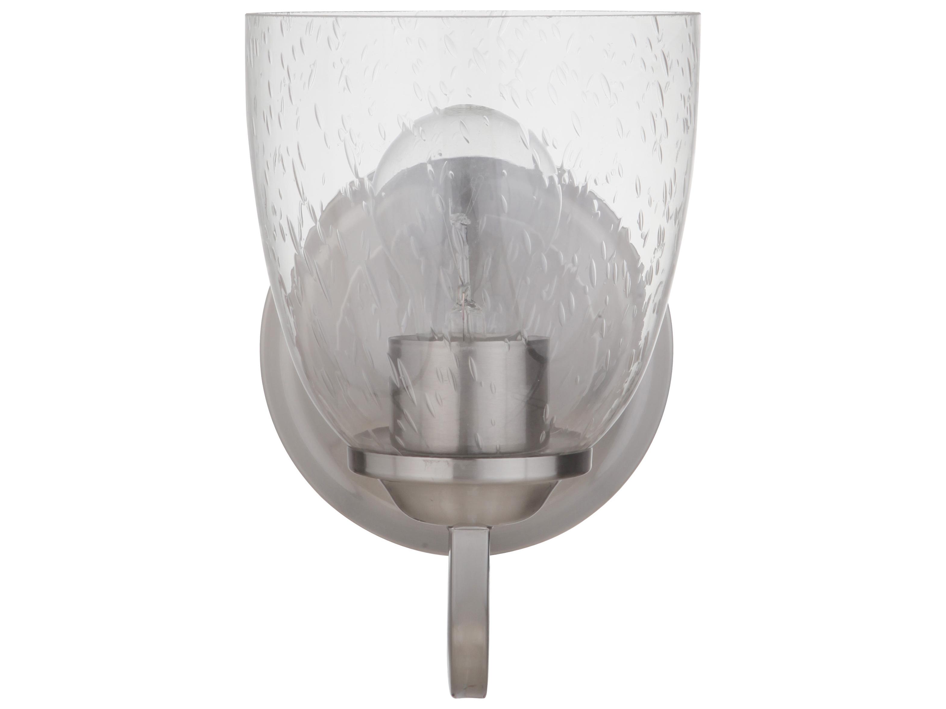 Craftmade Serene 1-Light Brushed Polished Nickel Glass Vanity Light