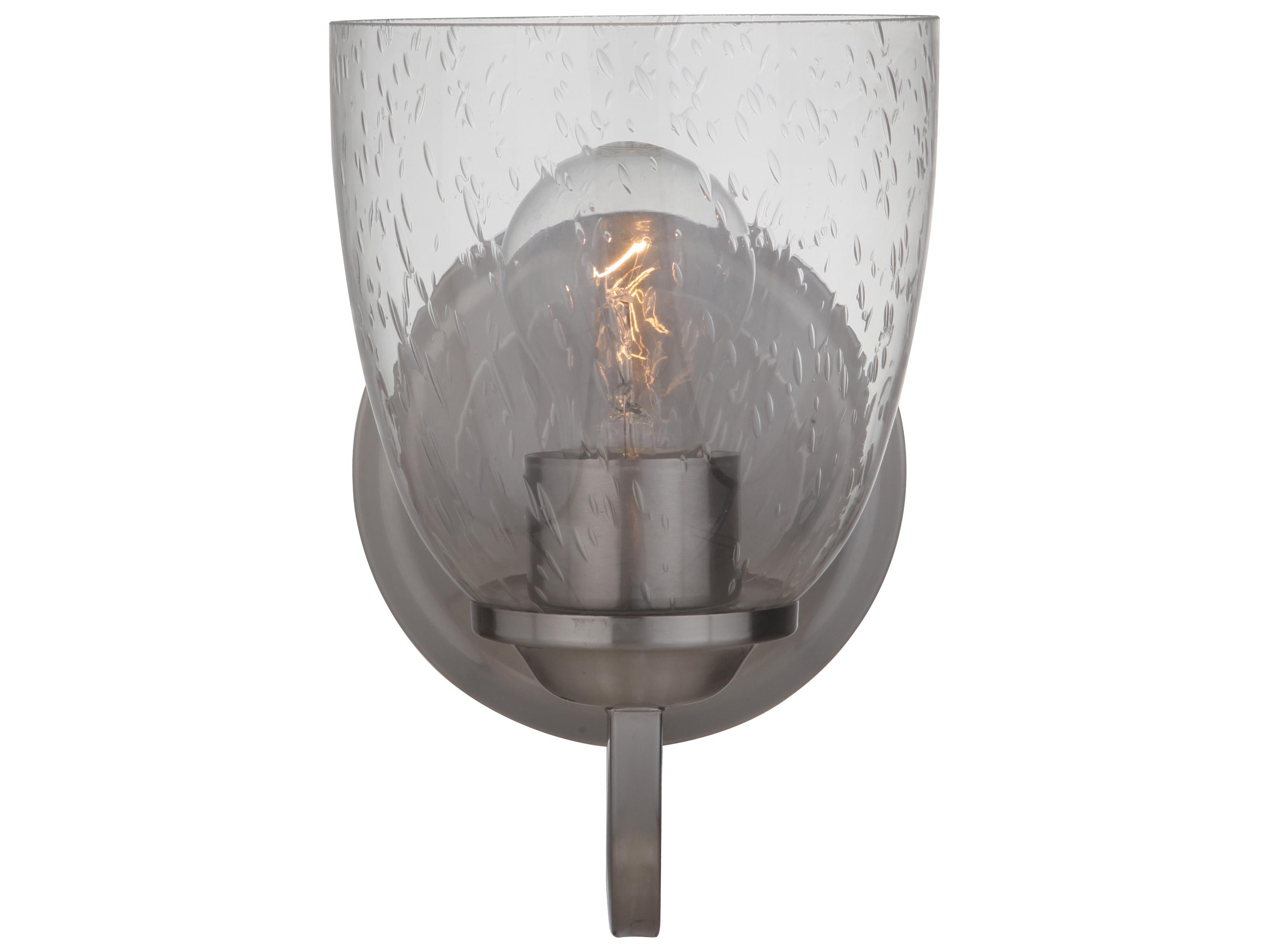 Craftmade Serene 1-Light Brushed Polished Nickel Glass Vanity Light