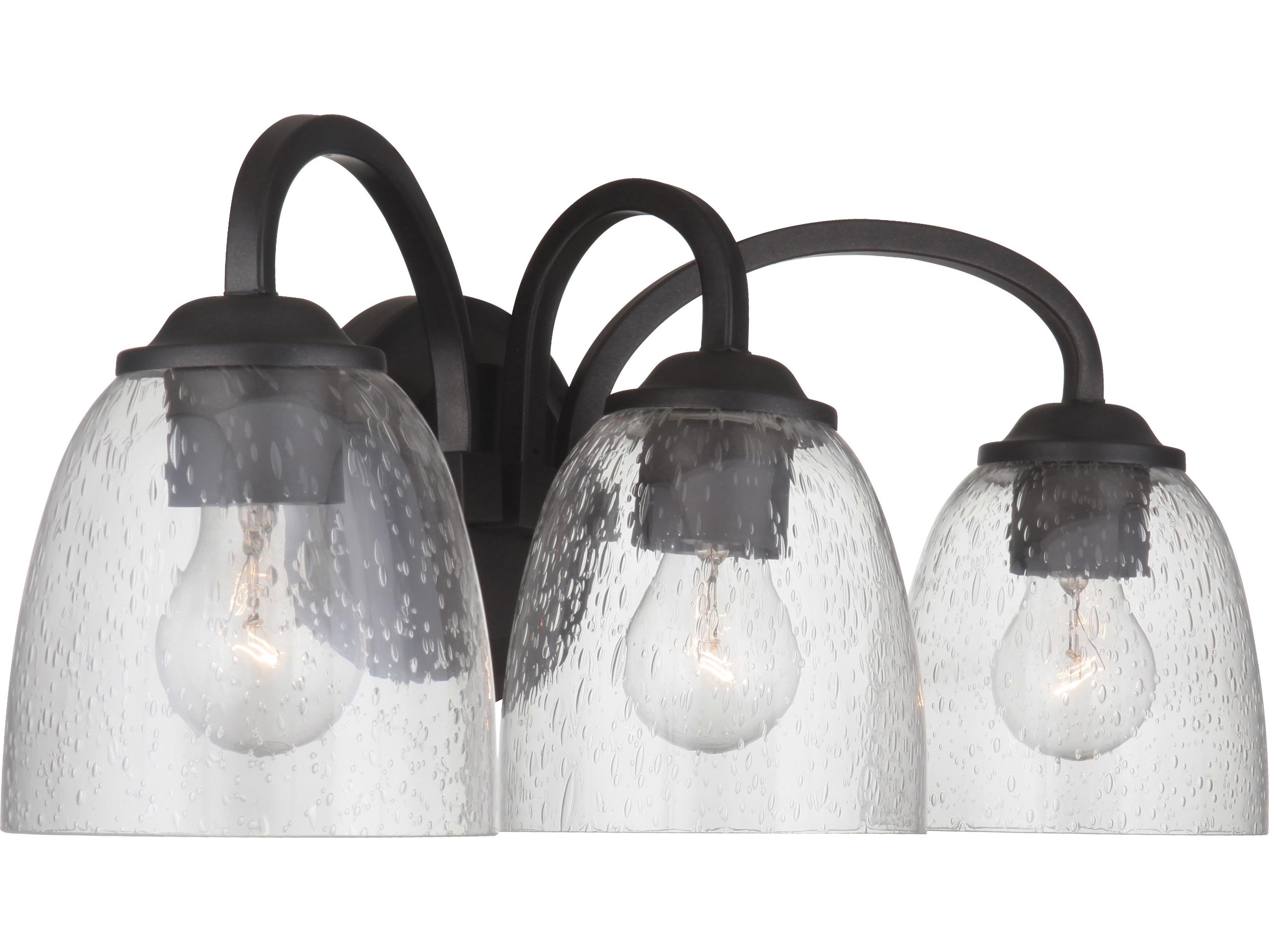 Craftmade Serene 3-Light Espresso Black Glass Vanity Light