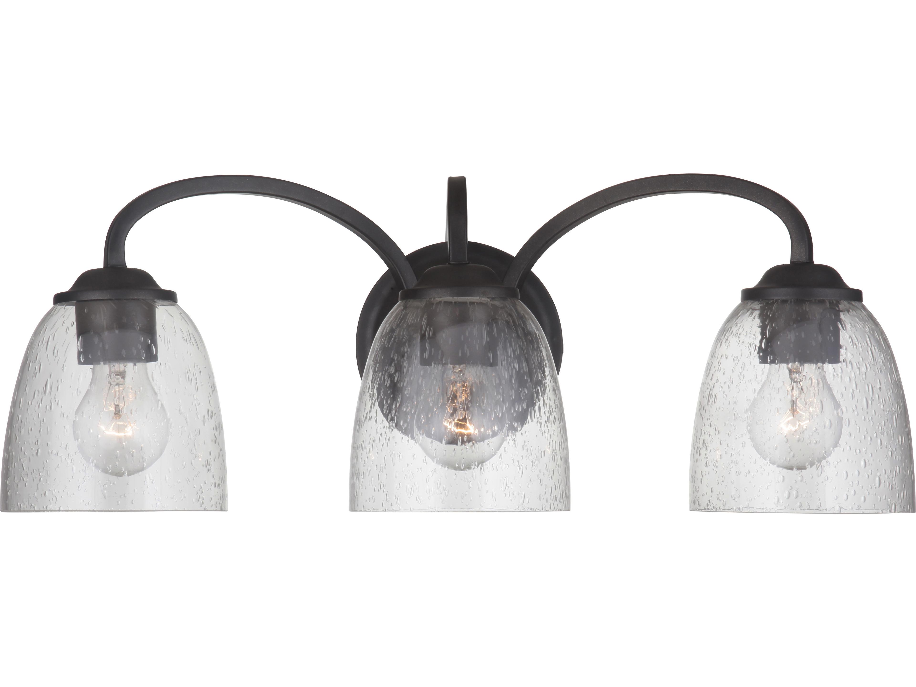 Craftmade Serene 3-Light Espresso Black Glass Vanity Light