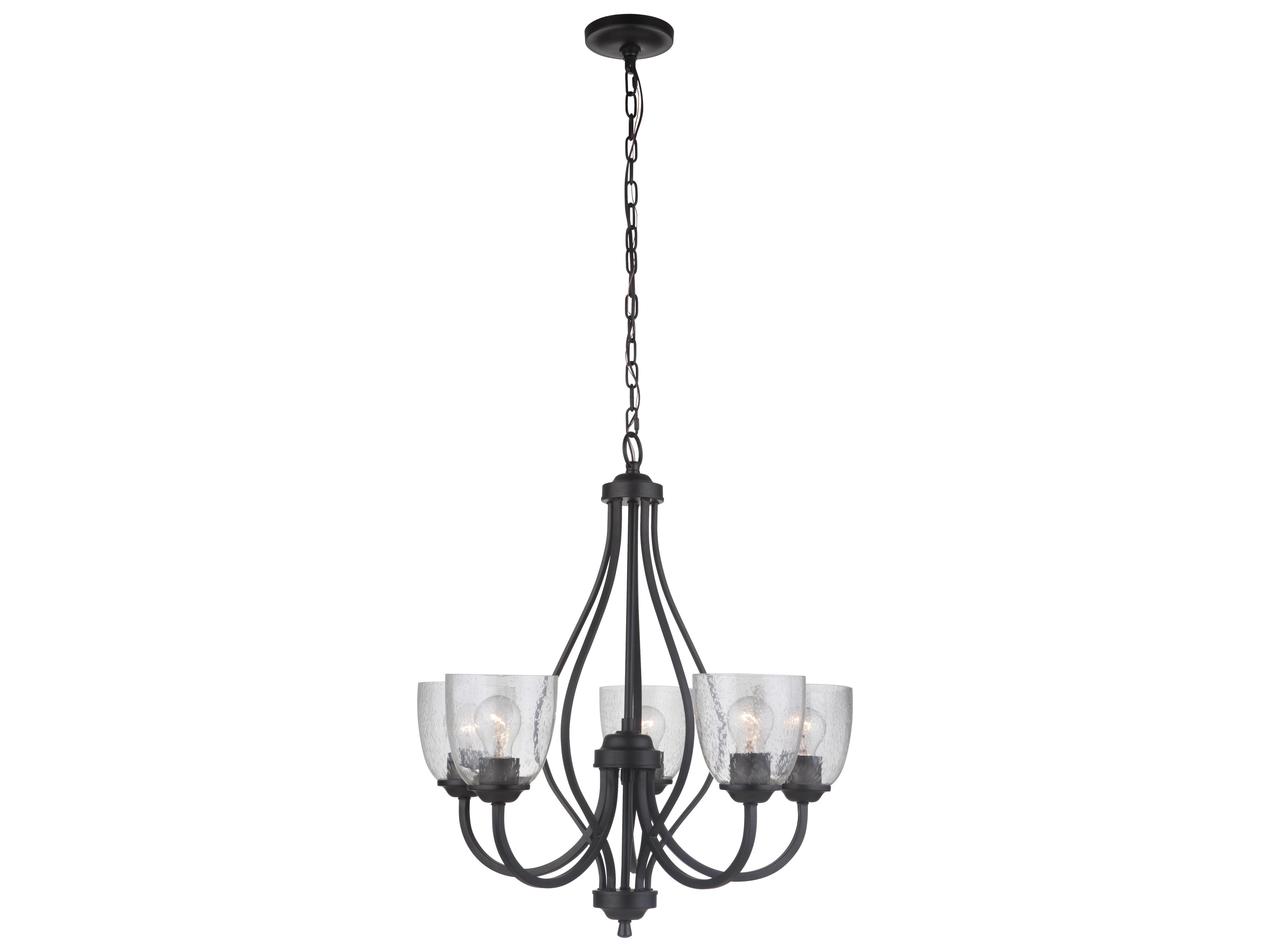 Craftmade Serene 5-Light Espresso Black Glass Bell Chandelier