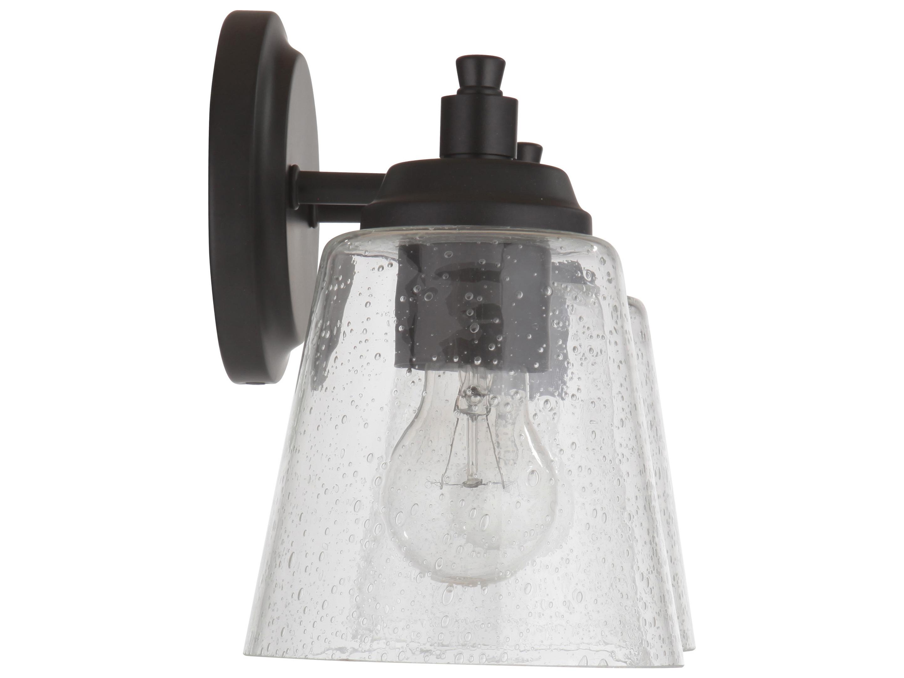 Craftmade Tyler 2-Light Flat Black Glass Vanity Light