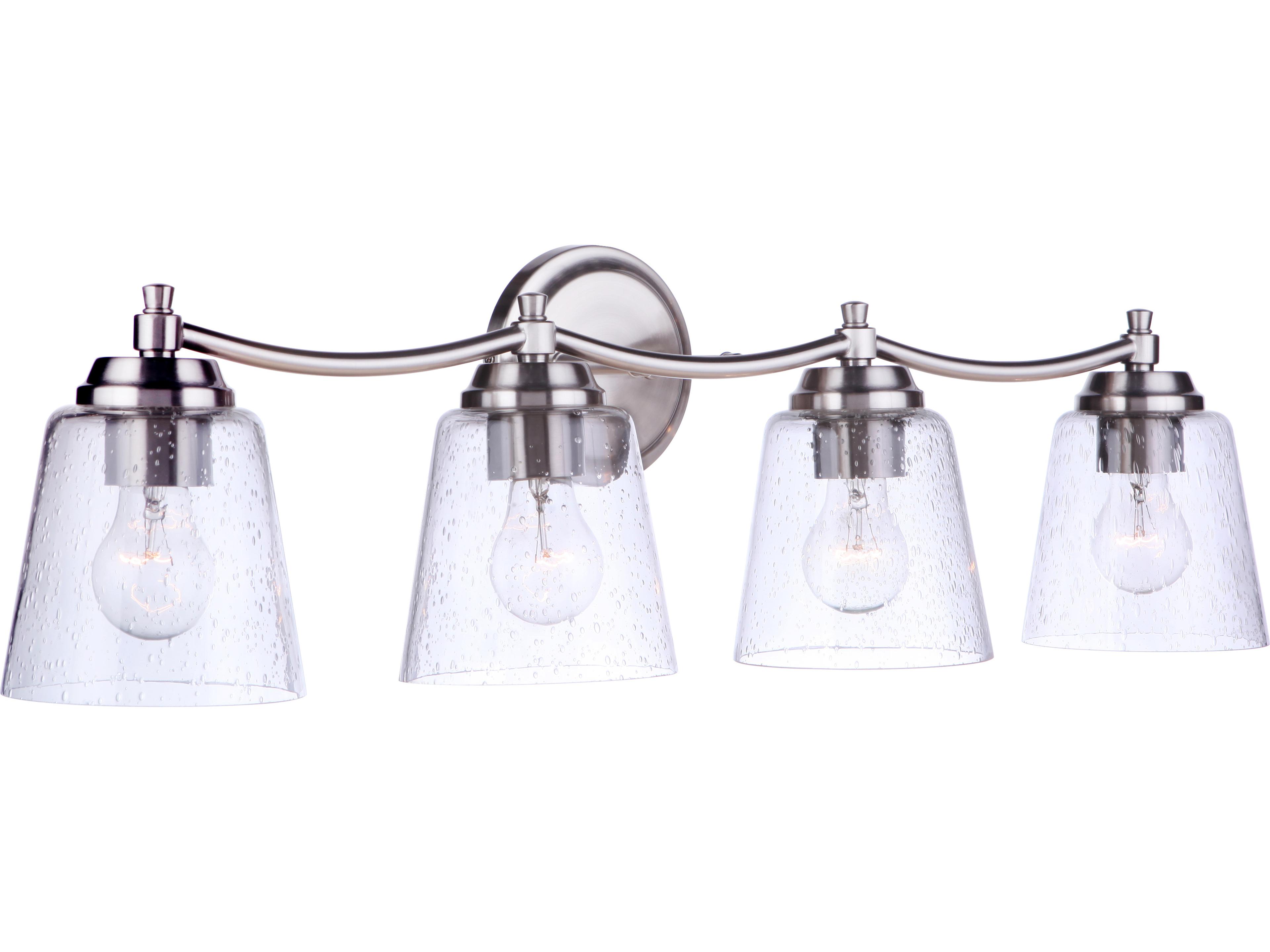 Craftmade Tyler 4-Light Brushed Polished Nickel Glass Vanity Light