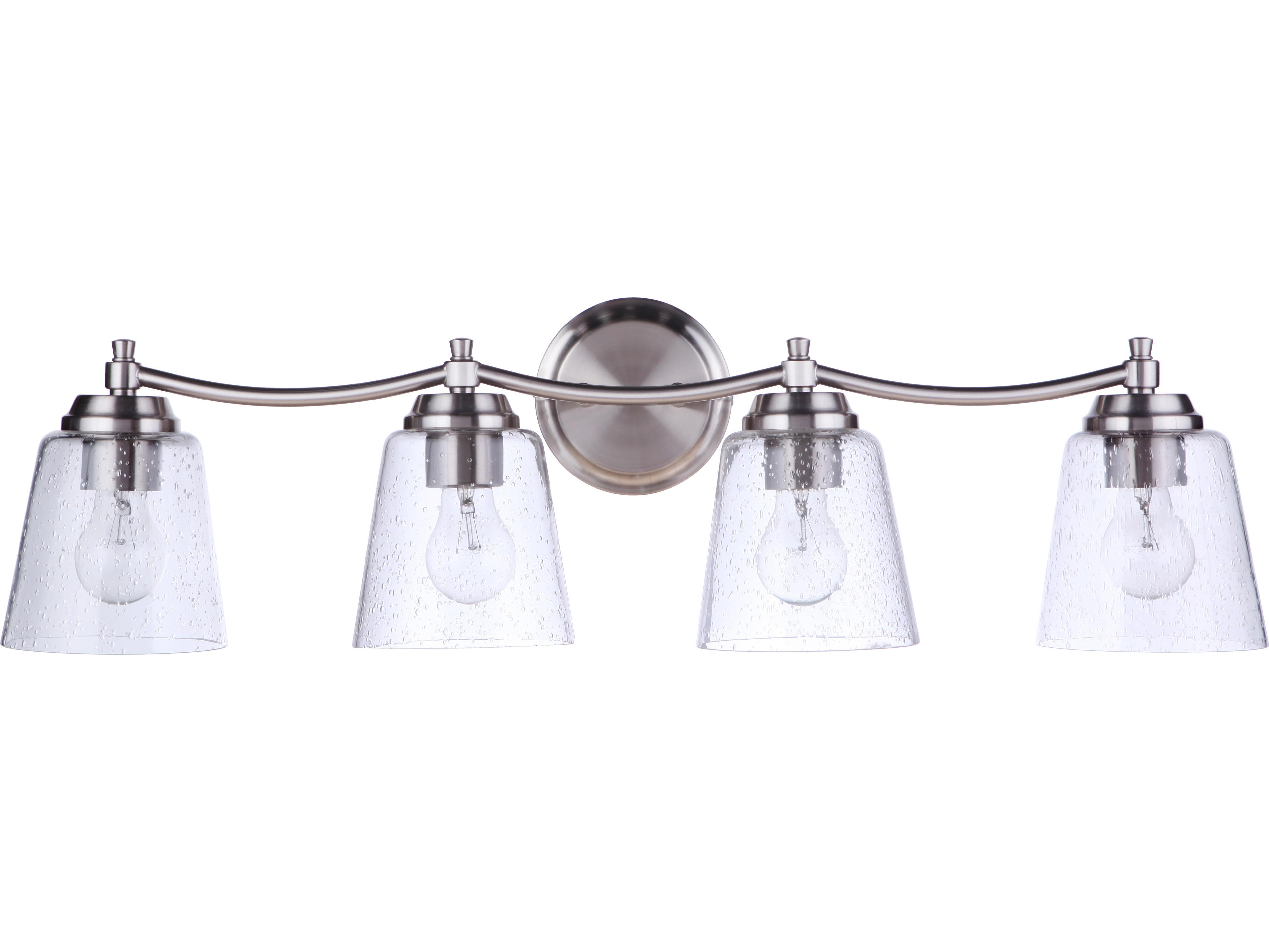 Craftmade Tyler 4-Light Brushed Polished Nickel Glass Vanity Light