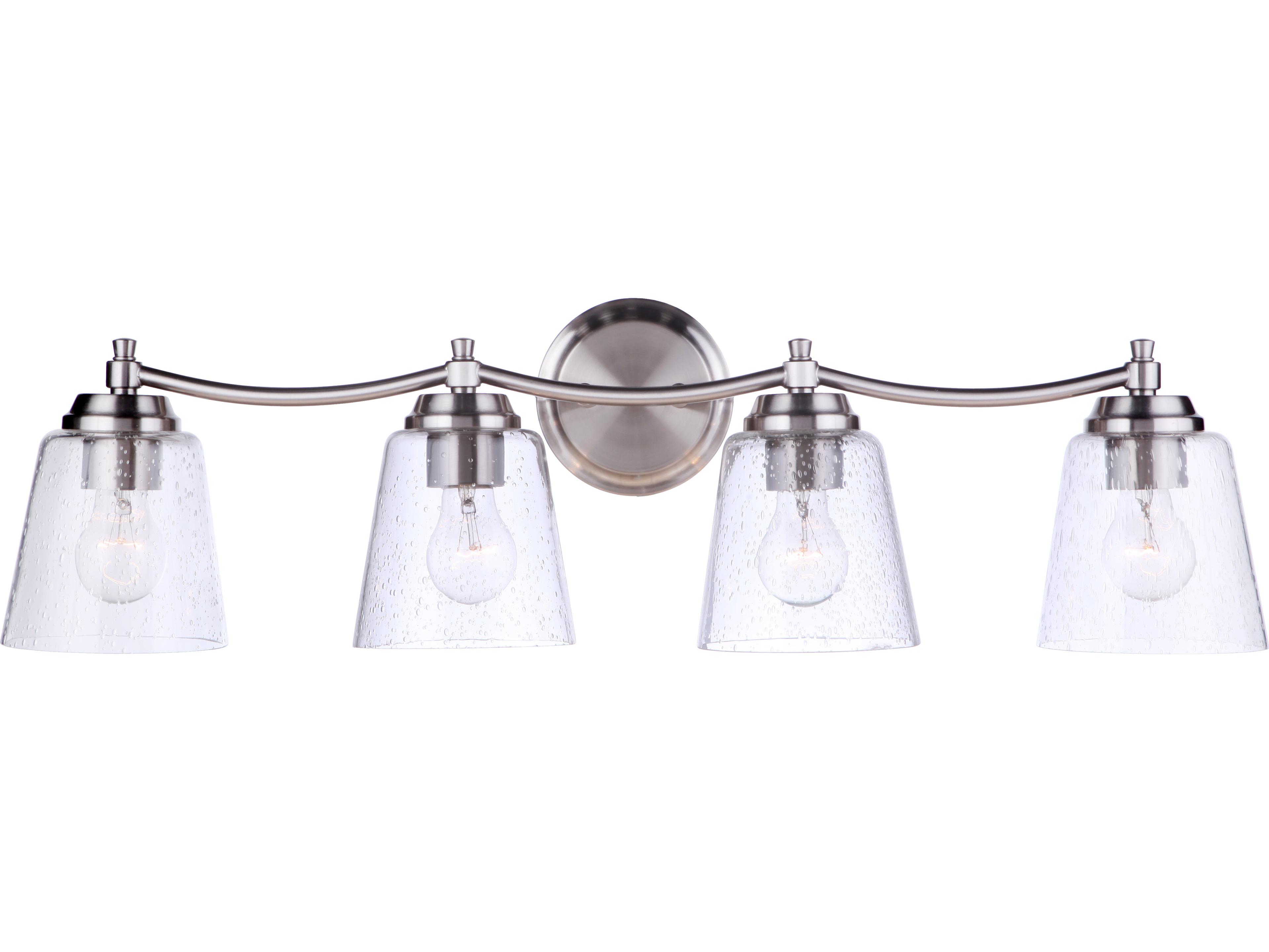Craftmade Tyler 4-Light Brushed Polished Nickel Glass Vanity Light