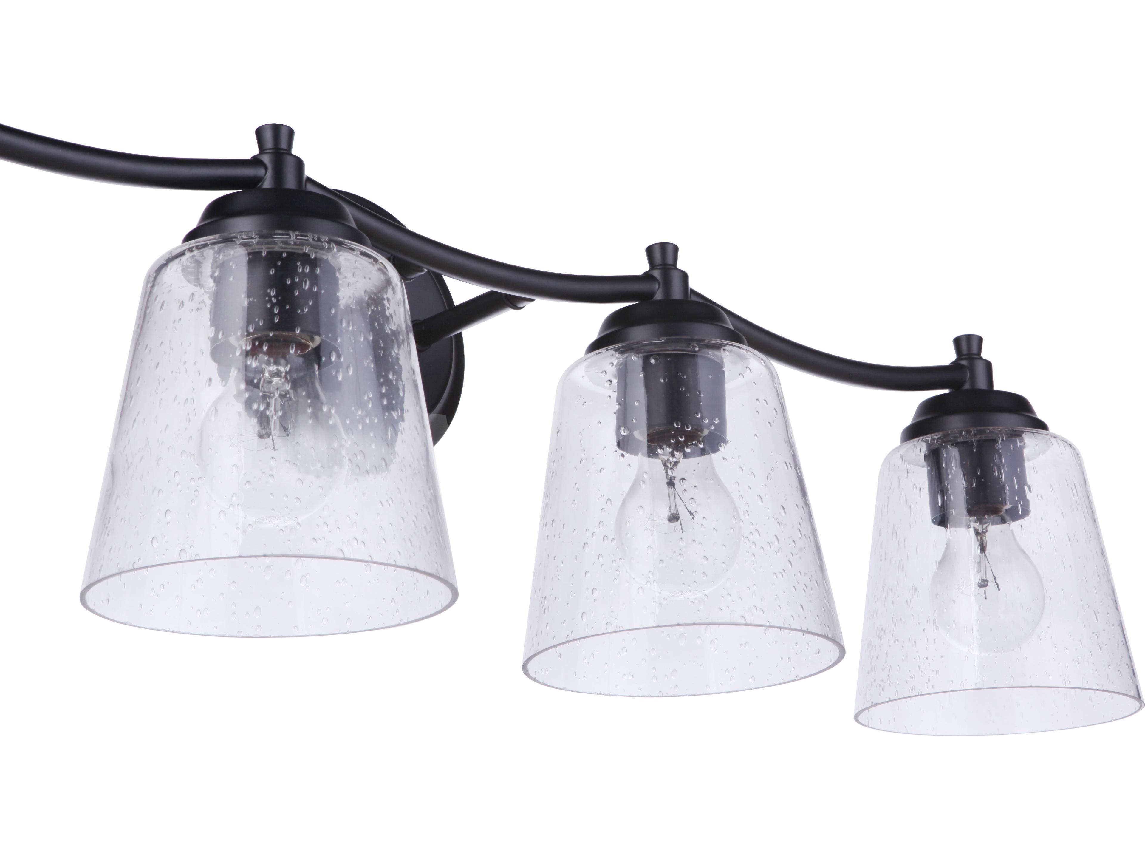 Craftmade Tyler 4-Light Flat Black Glass Vanity Light