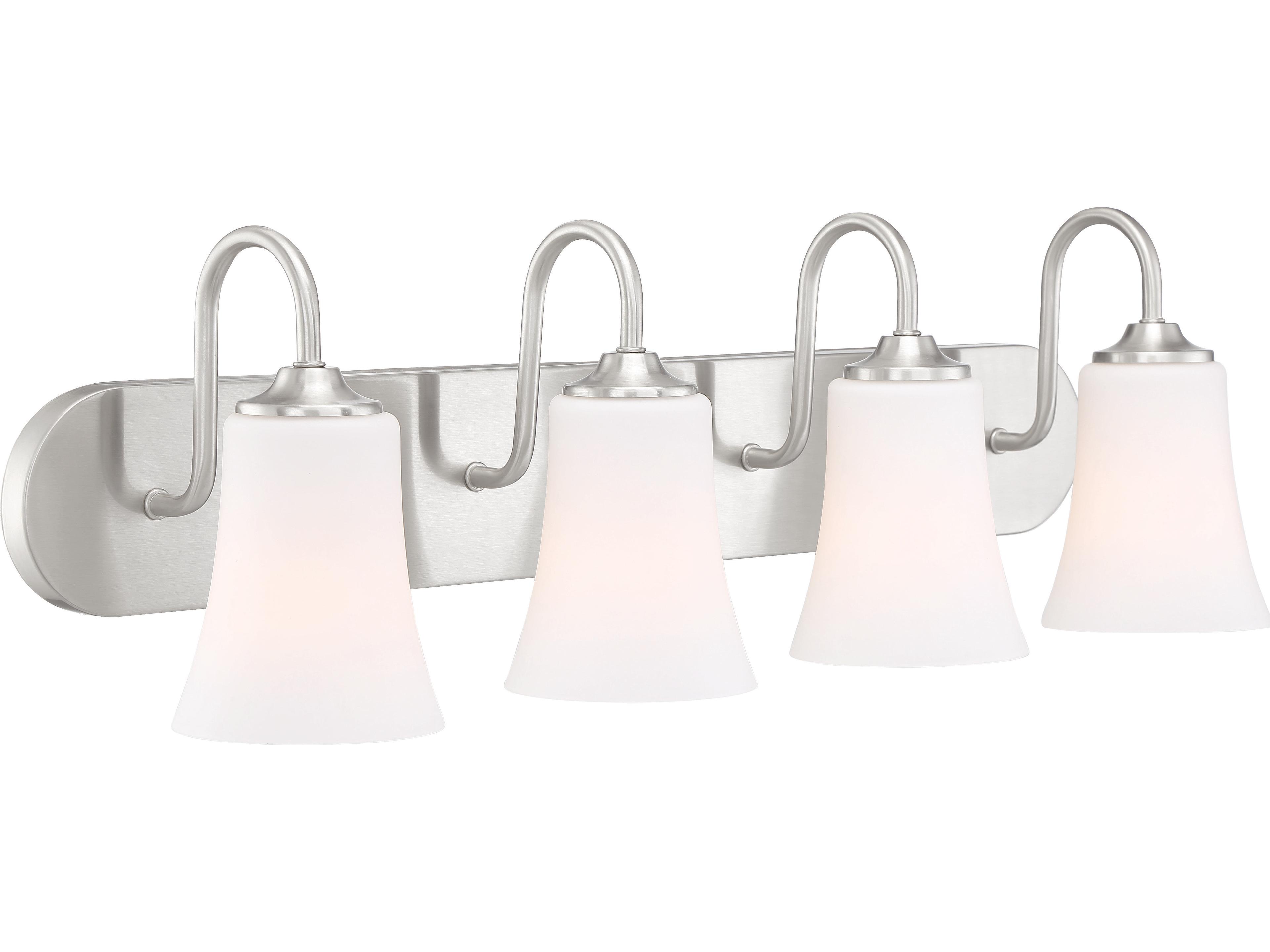 Craftmade Gwyneth 4-Light Brushed Polished Nickel Glass Vanity Light