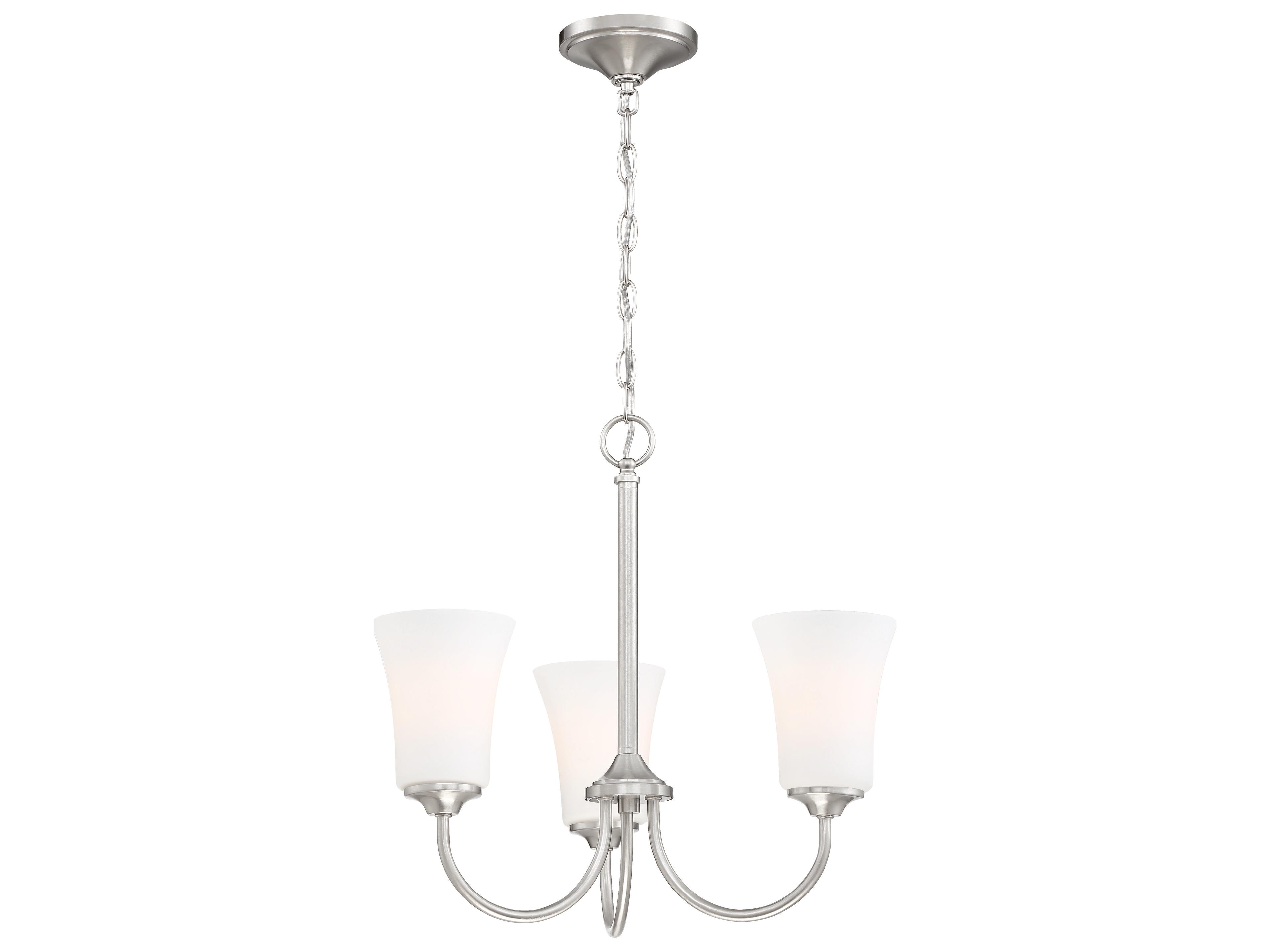 Craftmade Gwyneth 3-Light Brushed Polished Nickel Glass Bell Chandelier