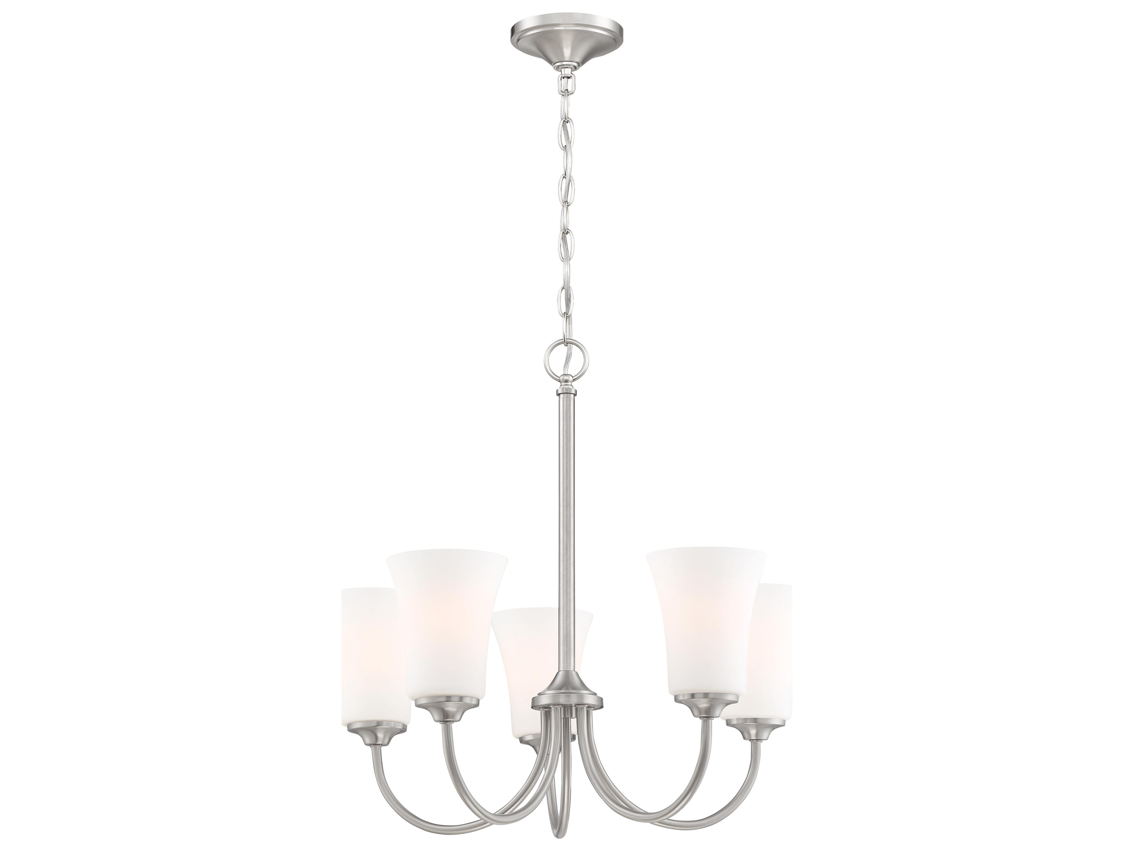 Craftmade Gwyneth 5-Light Brushed Polished Nickel Glass Bell Chandelier