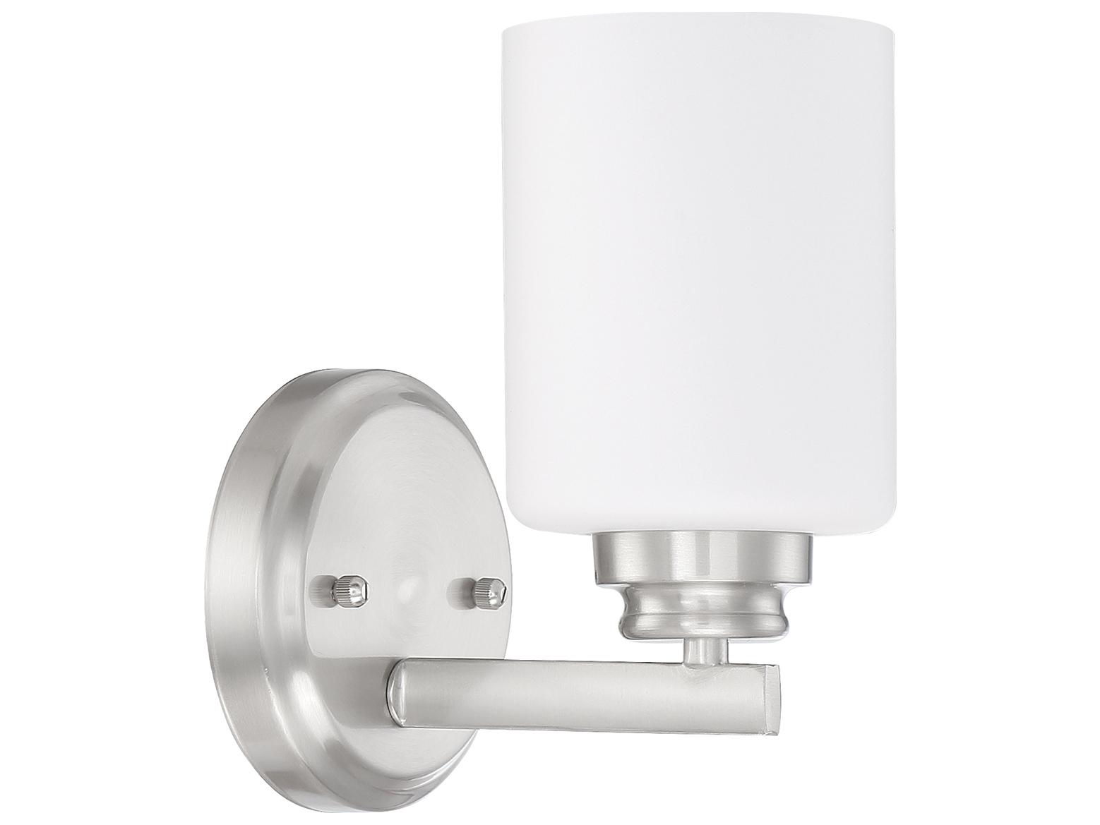 Craftmade Bolden 1-Light Brushed Polished Nickel Glass Wall Sconce