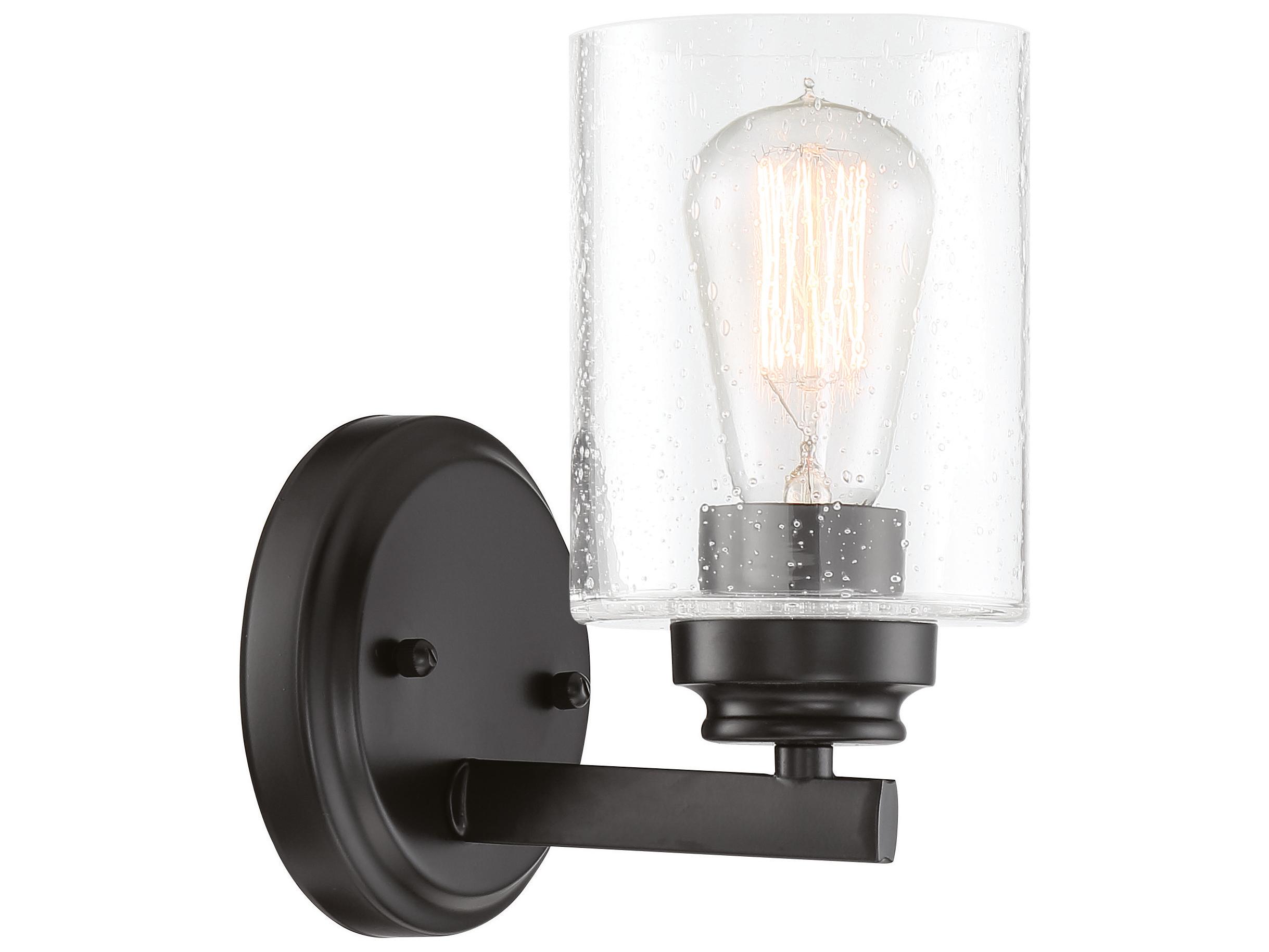 Craftmade Bolden 1-Light Flat Black Glass Wall Sconce