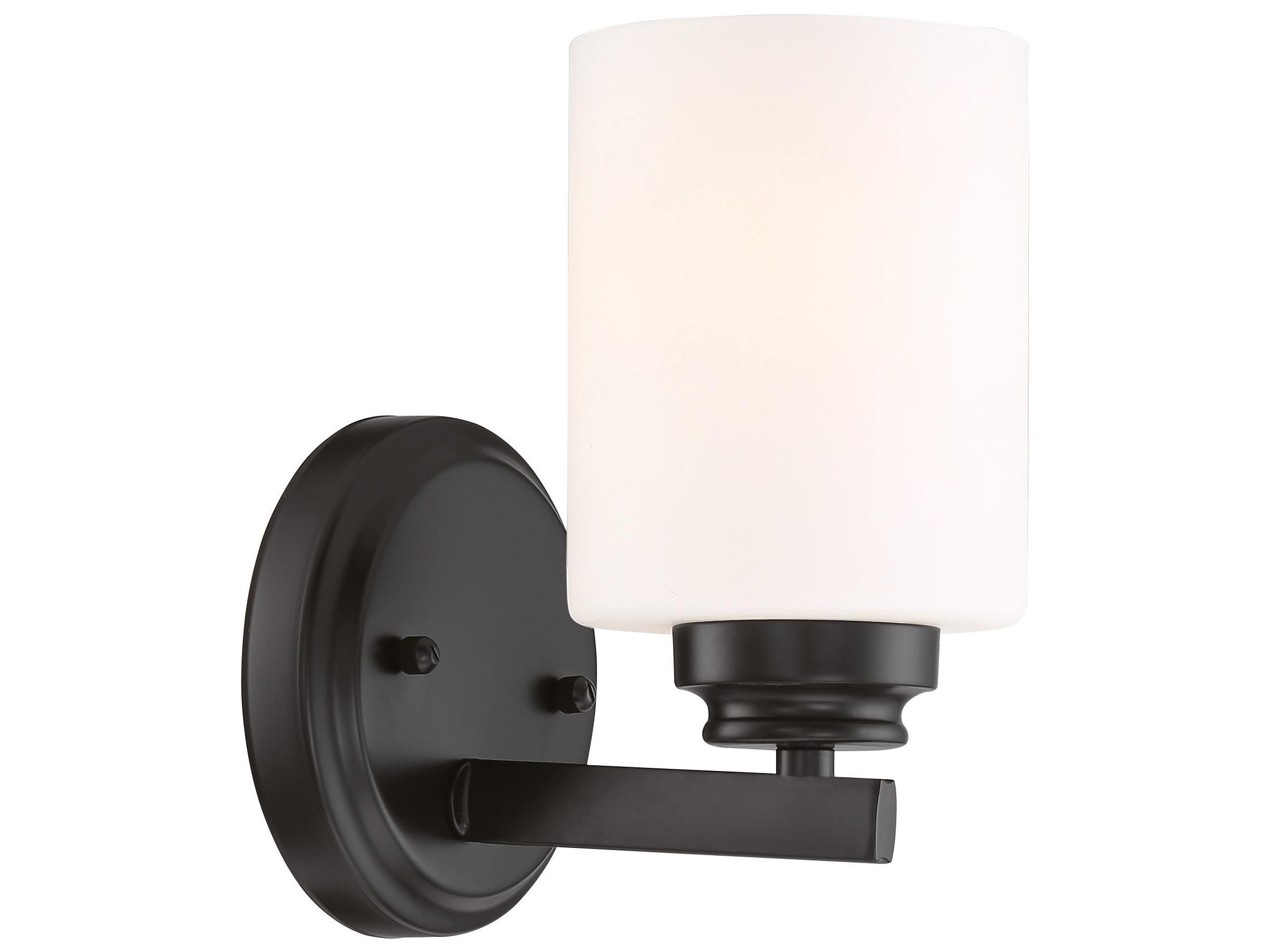 Craftmade Bolden 1-Light Flat Black Glass Wall Sconce