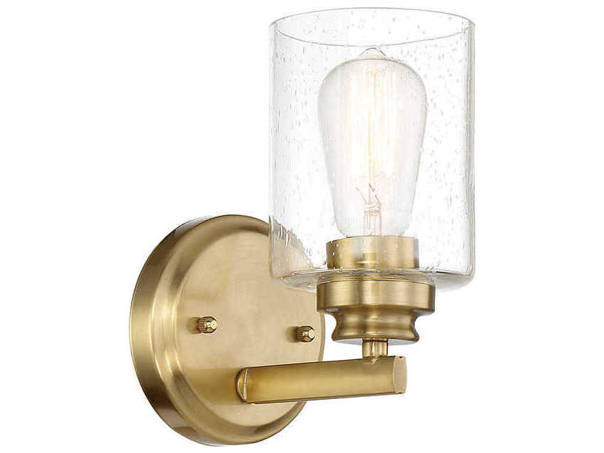 Craftmade Bolden 1-Light Satin Brass Glass Wall Sconce