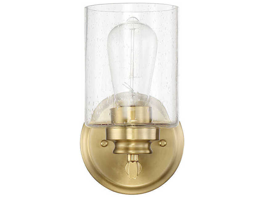Craftmade Bolden 1-Light Satin Brass Glass Wall Sconce