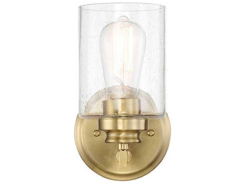 Craftmade Bolden 1-Light Satin Brass Glass Wall Sconce