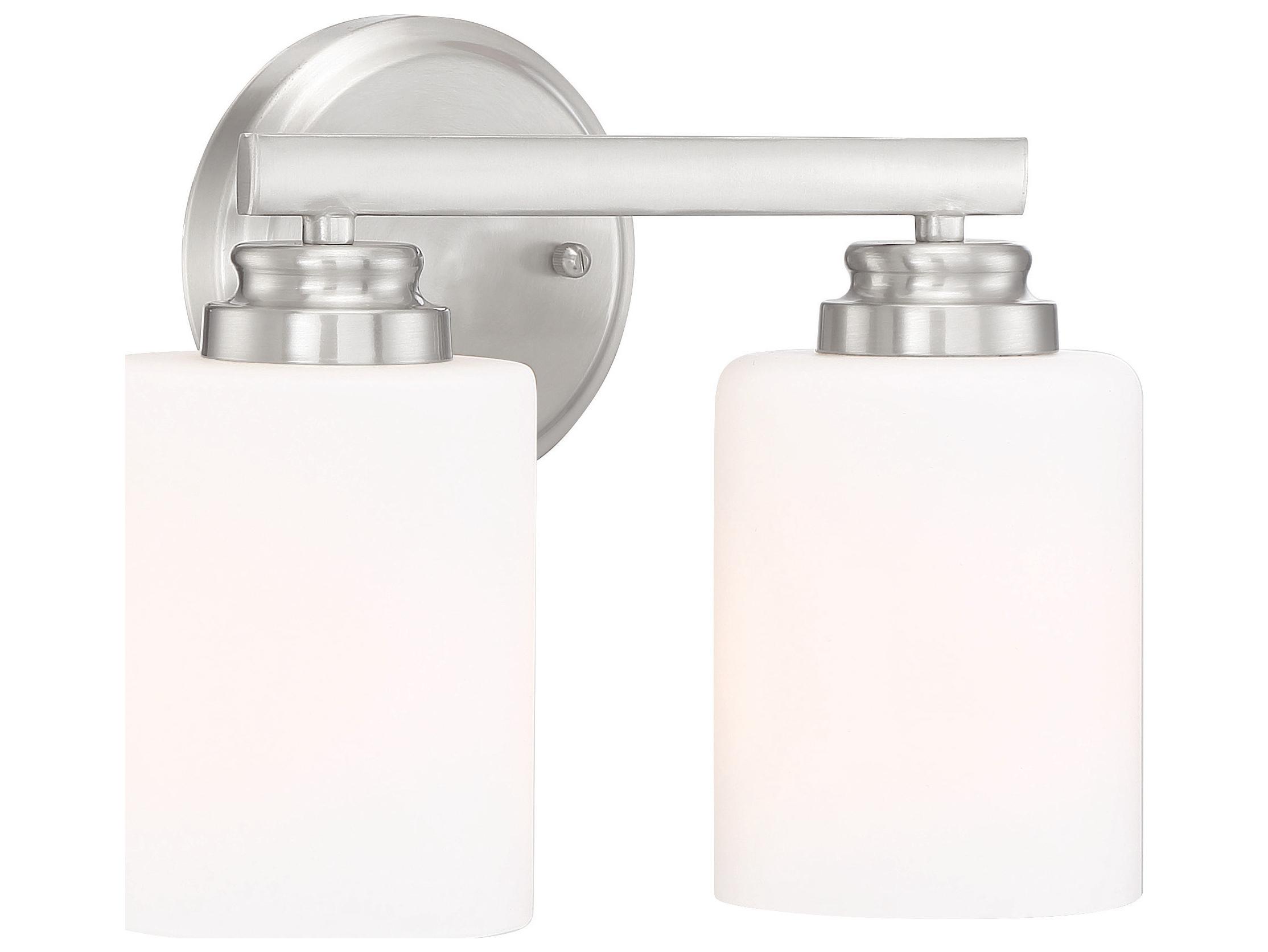 Craftmade Bolden 2-Light Brushed Polished Nickel Glass Vanity Light