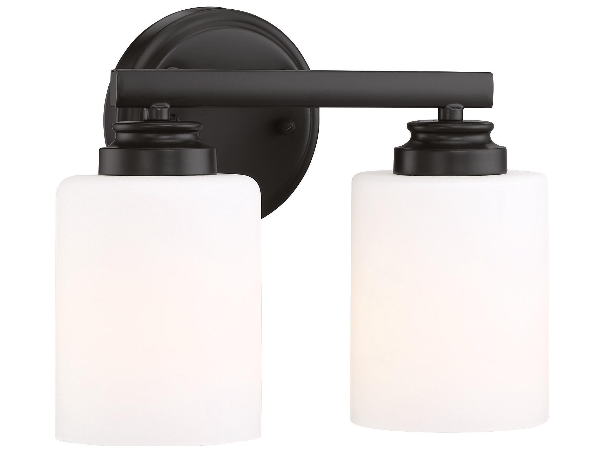 Craftmade Bolden 2-Light Flat Black Glass Vanity Light