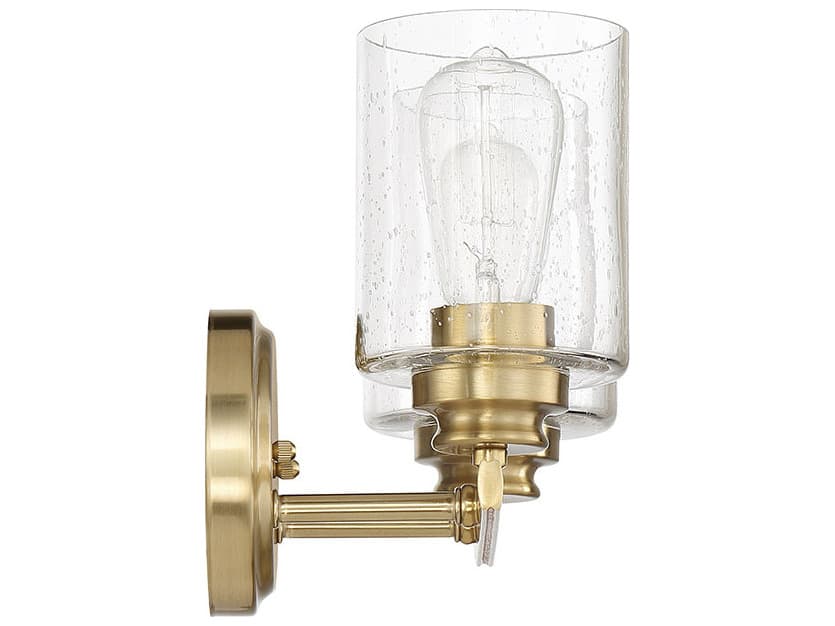 Craftmade Bolden 2-Light Satin Brass Glass Vanity Light