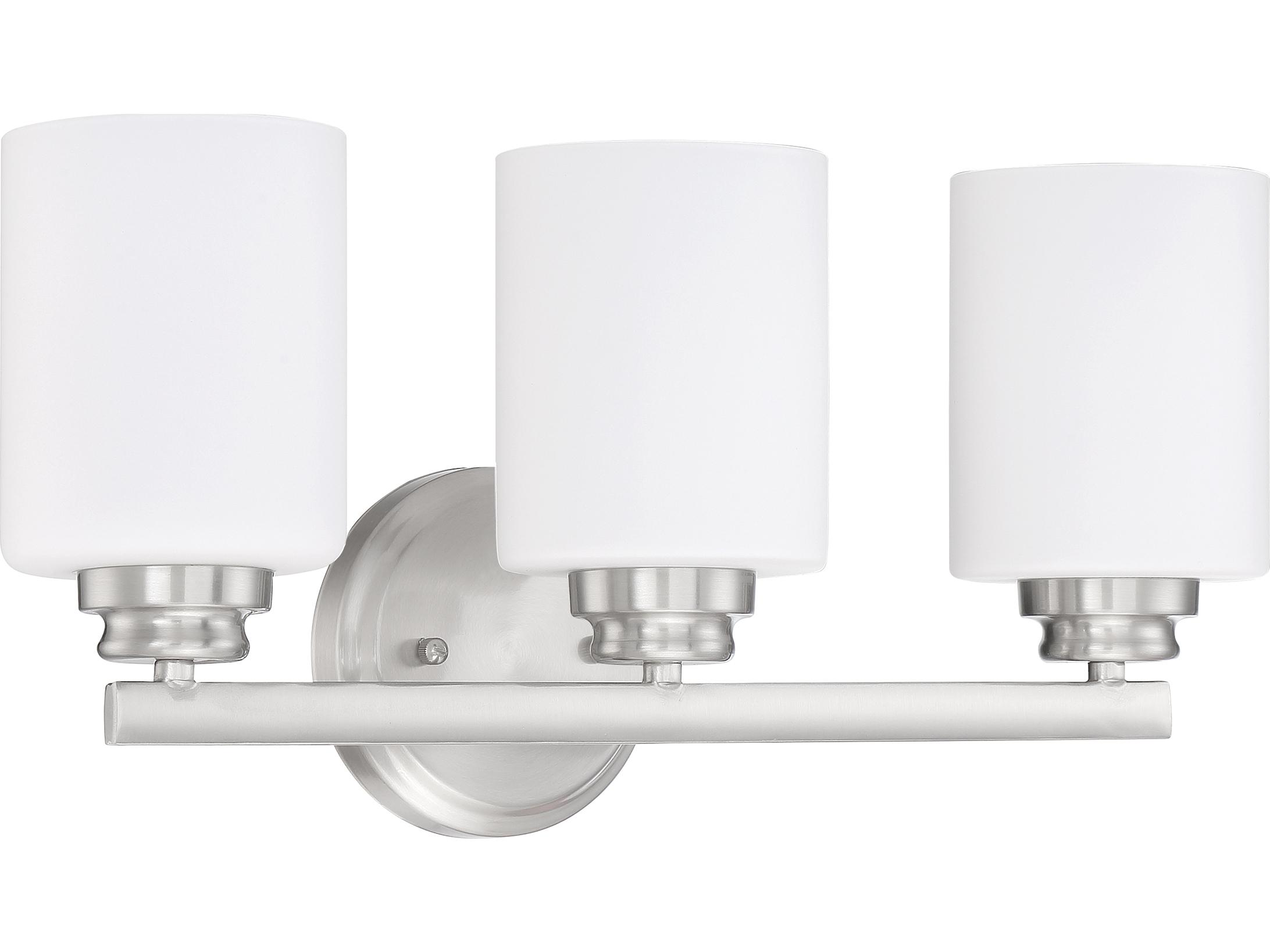 Craftmade Bolden 3-Light Brushed Polished Nickel Glass Vanity Light