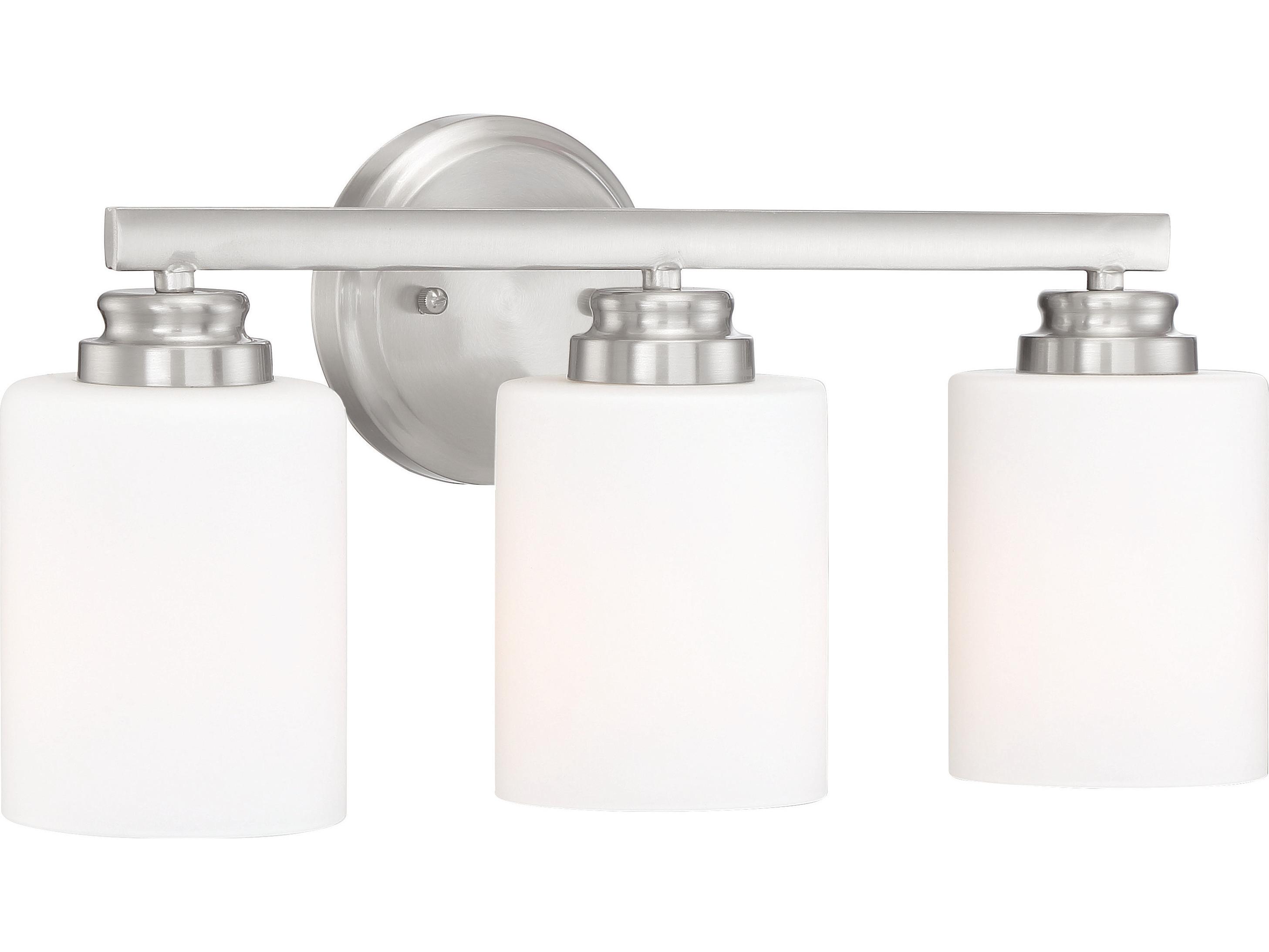 Craftmade Bolden 3-Light Brushed Polished Nickel Glass Vanity Light