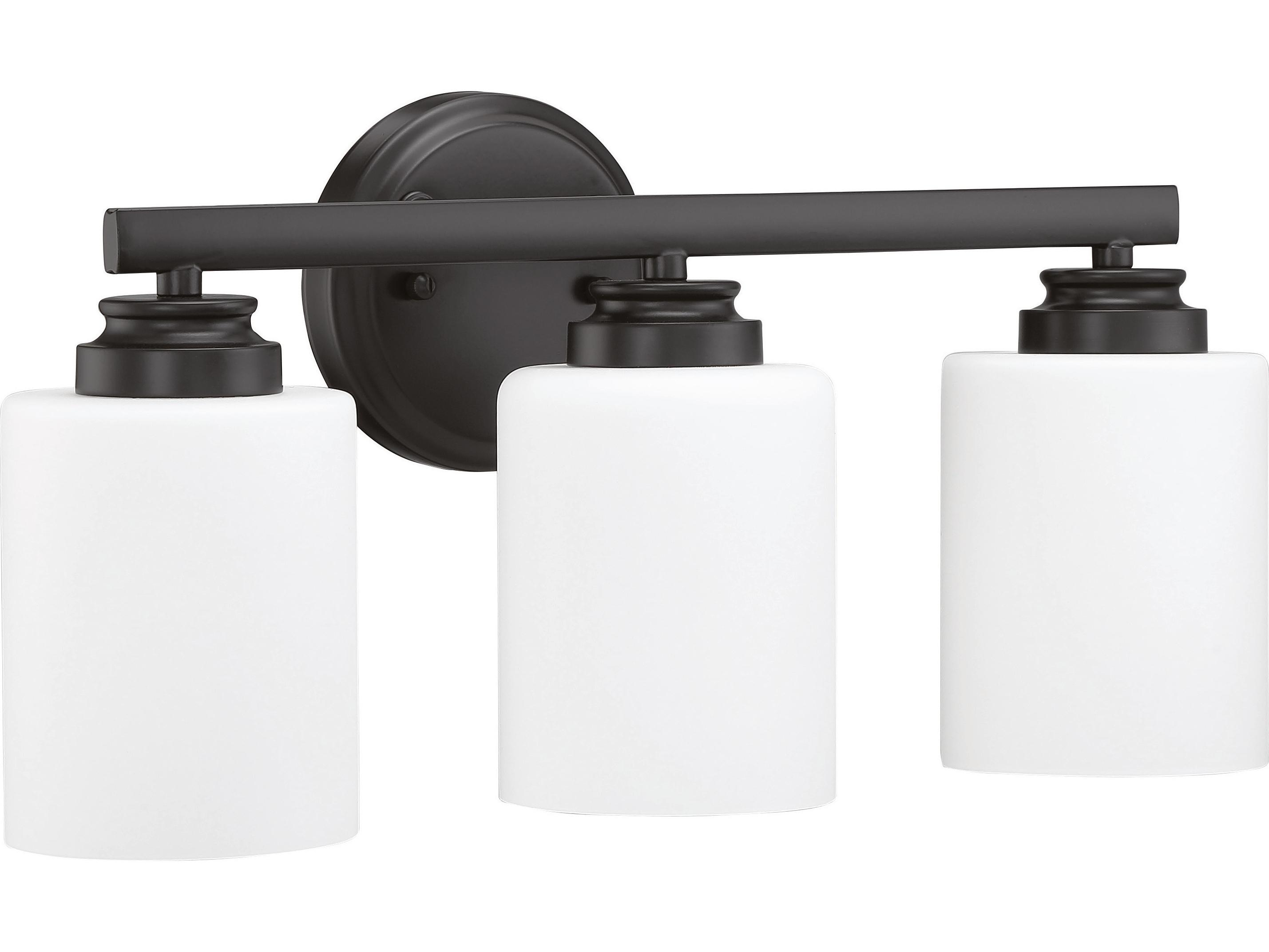 Craftmade Bolden 3-Light Flat Black Glass Vanity Light