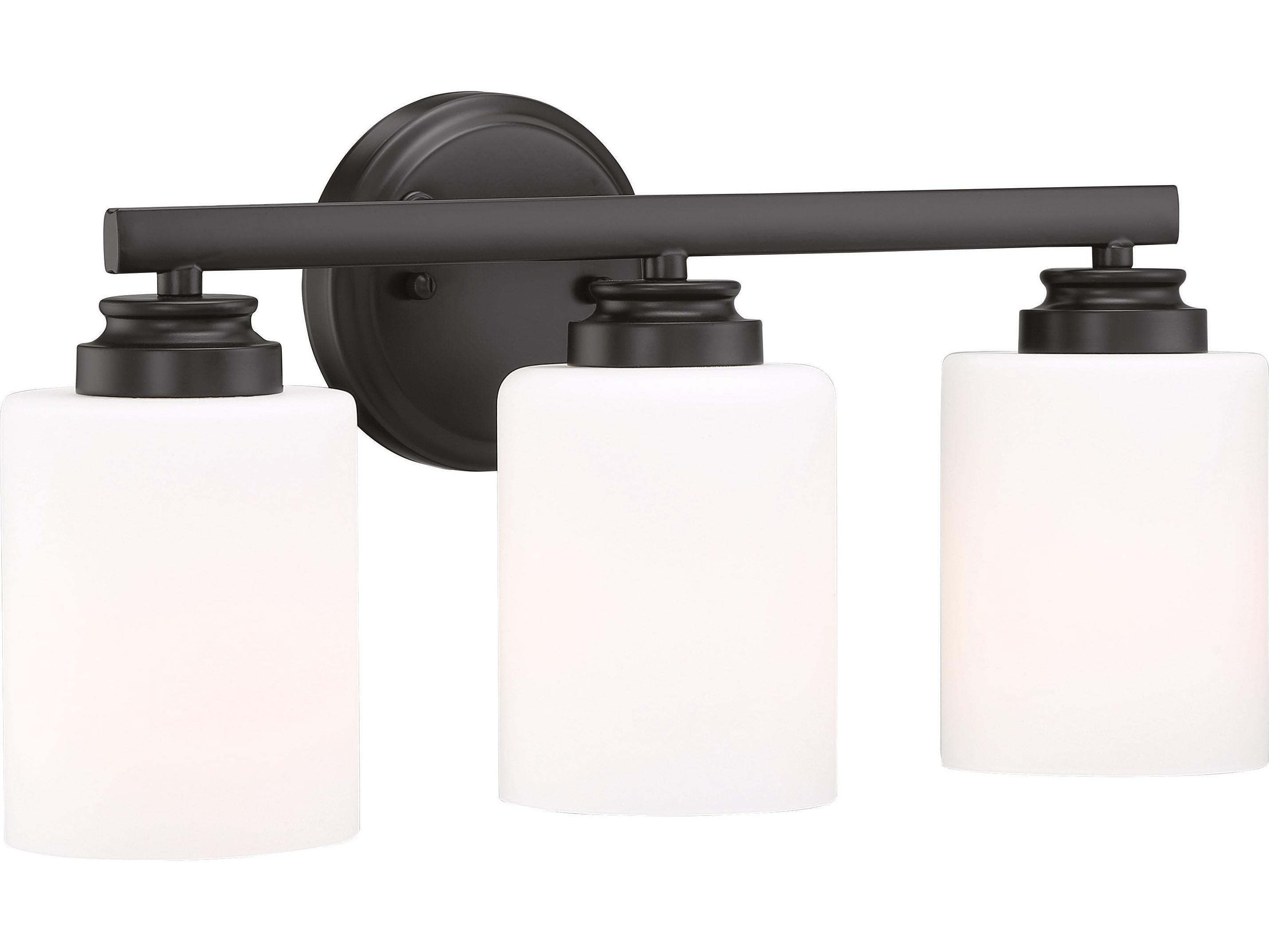 Craftmade Bolden 3-Light Flat Black Glass Vanity Light