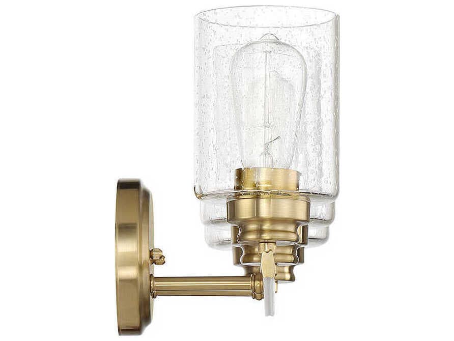 Craftmade Bolden 3-Light Satin Brass Glass Vanity Light