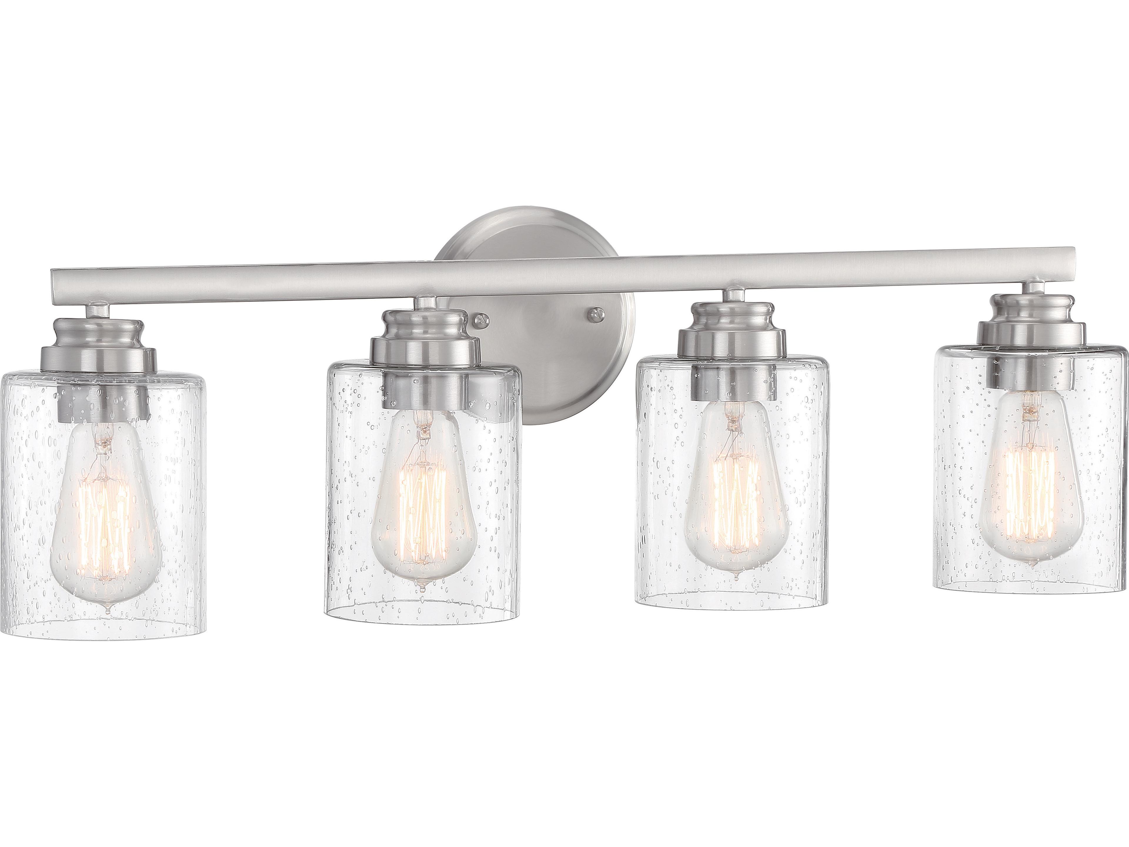 Craftmade Bolden 4-Light Brushed Polished Nickel Glass Vanity Light