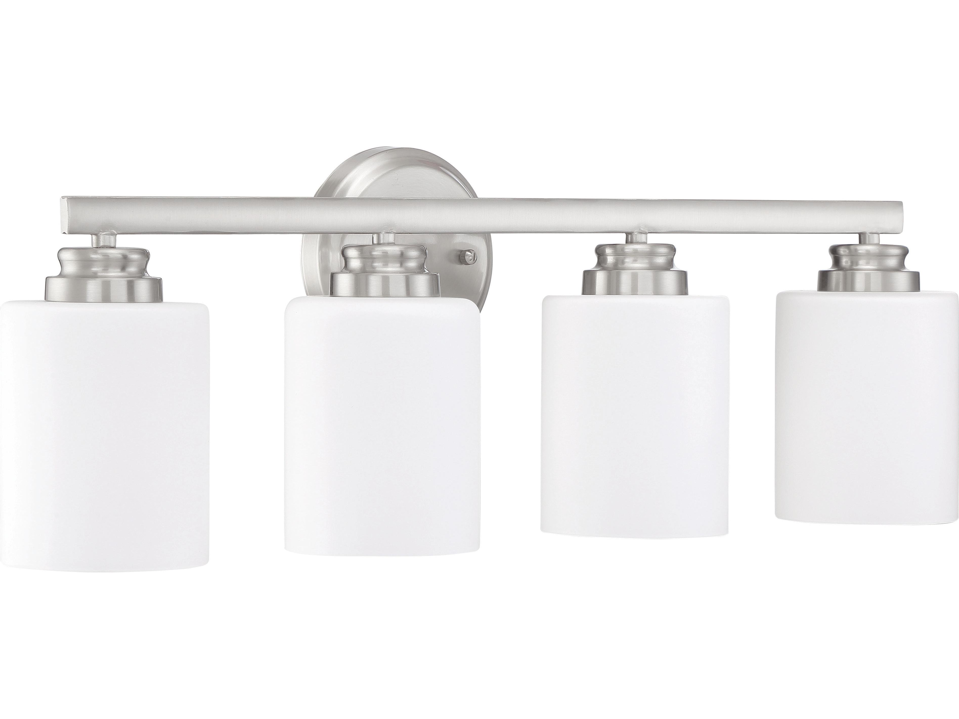 Craftmade Bolden 4-Light Brushed Polished Nickel Glass Vanity Light