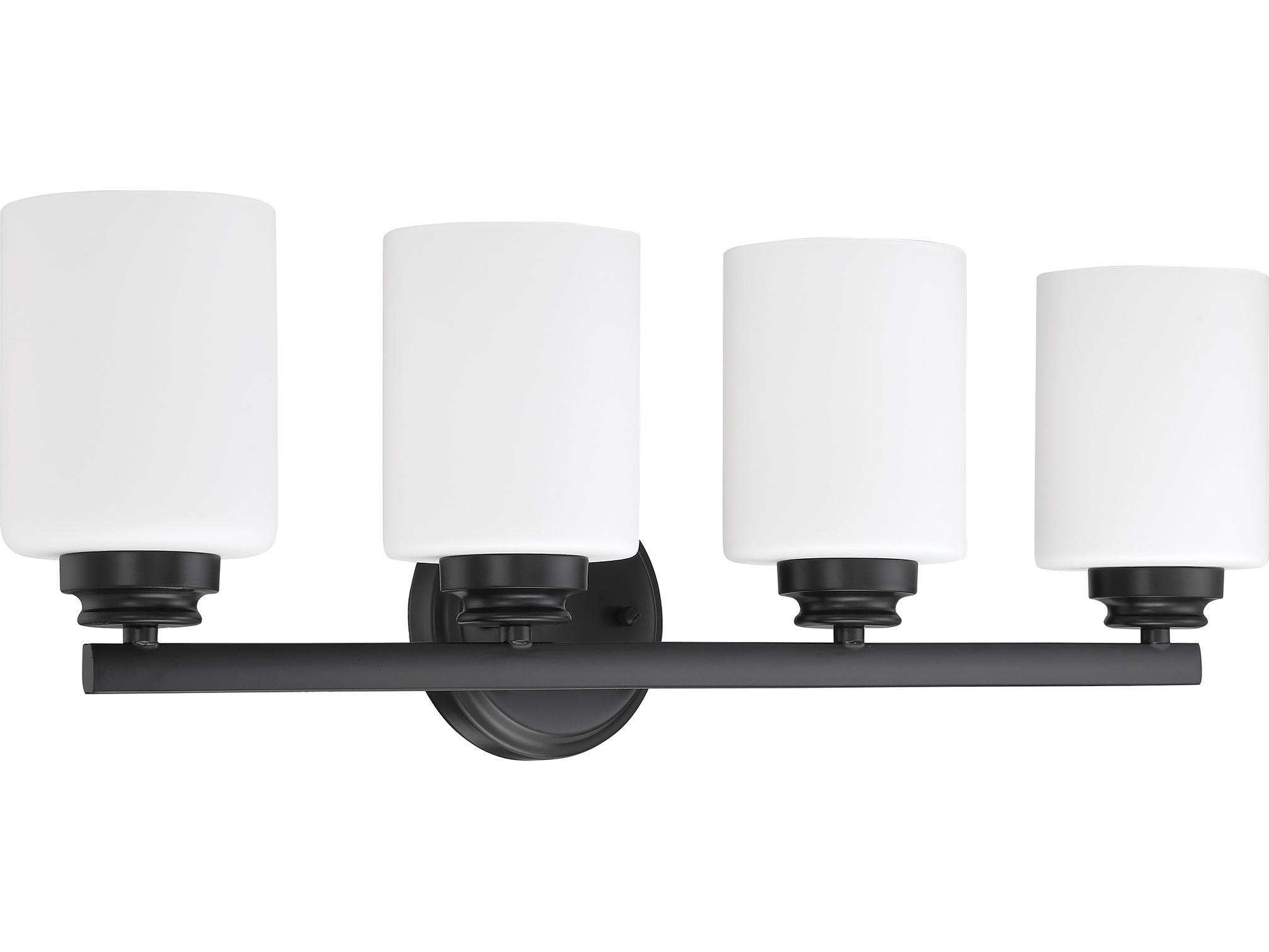 Craftmade Bolden 4-Light Flat Black Glass Vanity Light