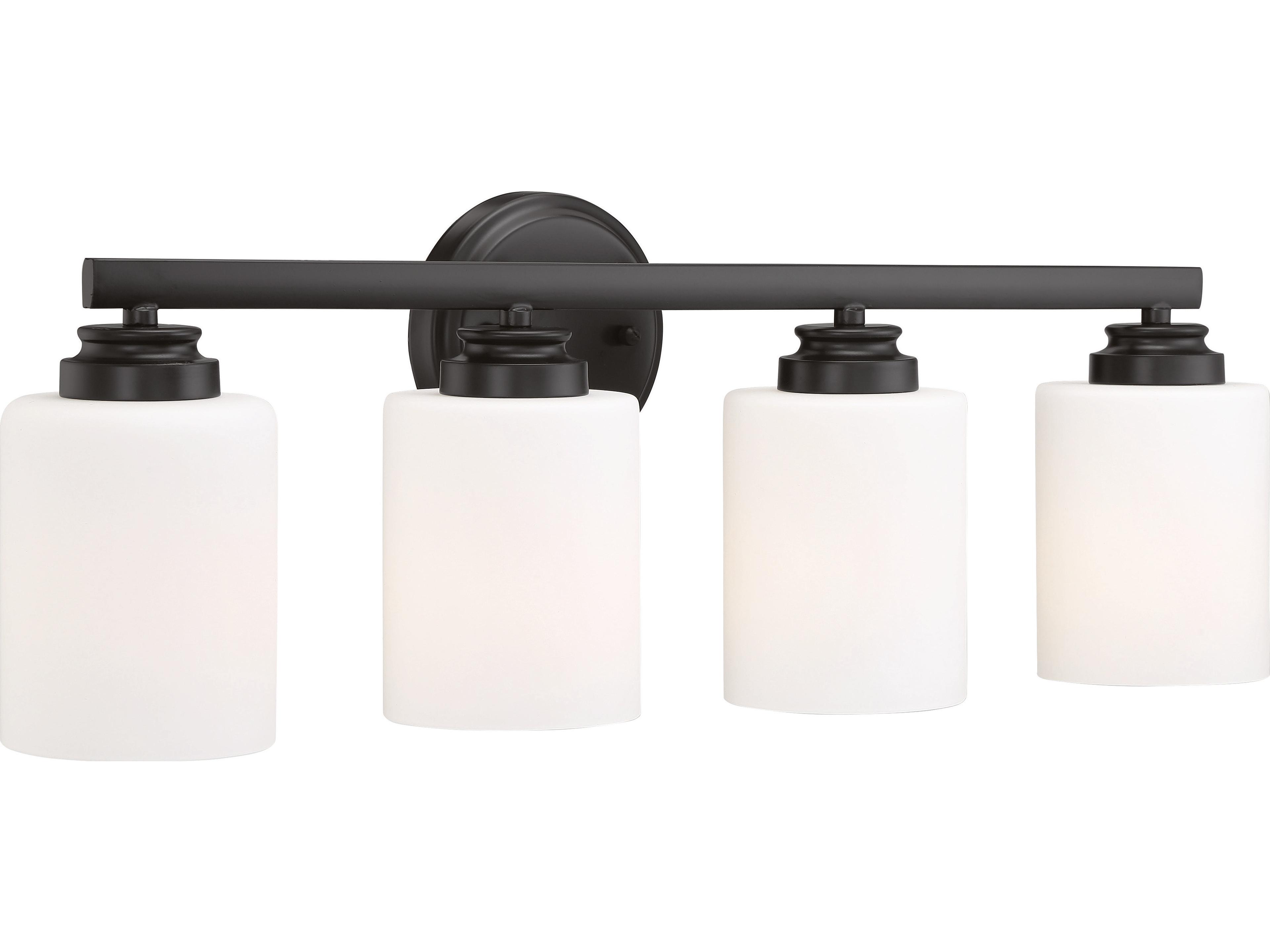 Craftmade Bolden 4-Light Flat Black Glass Vanity Light