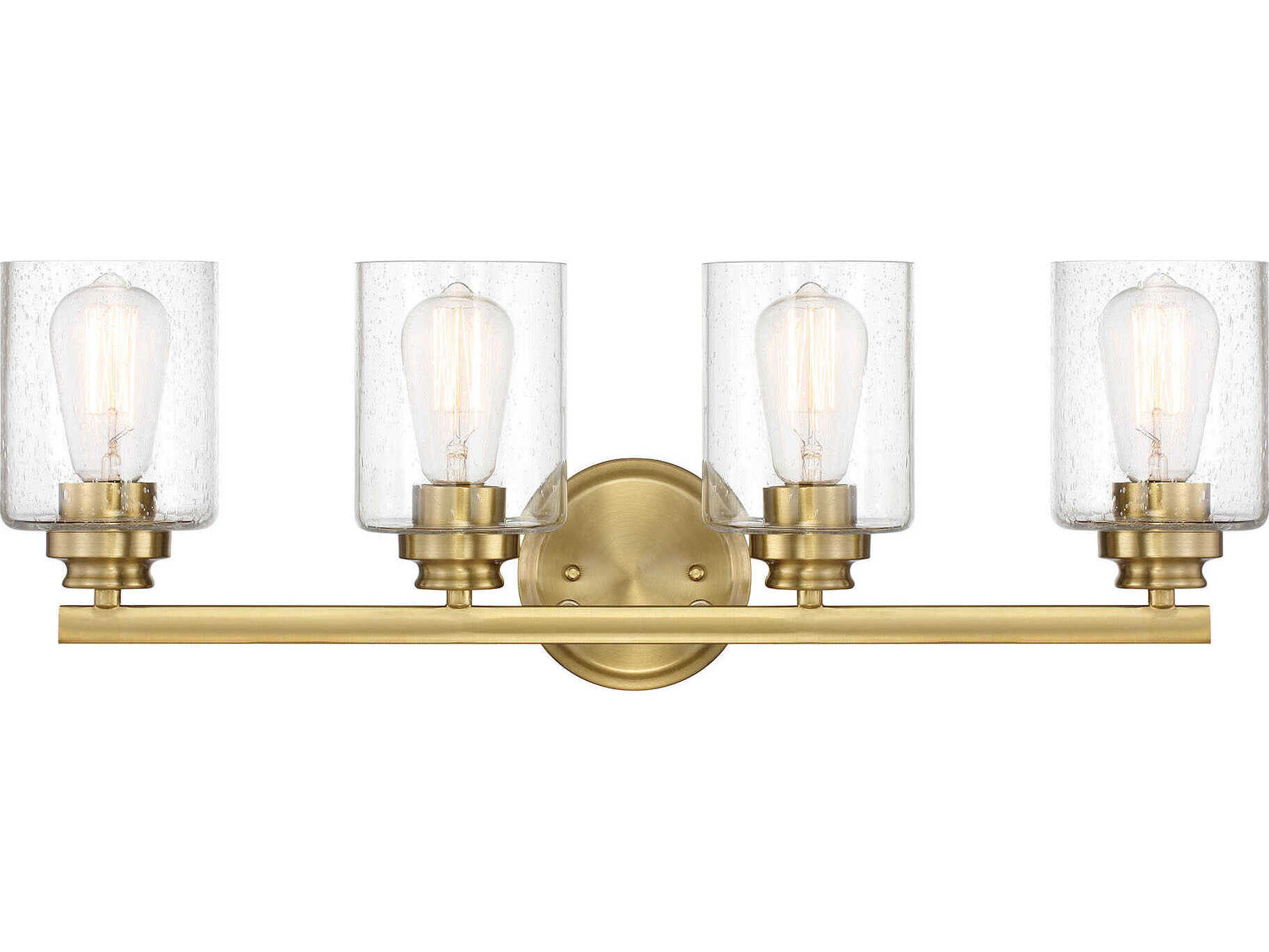 Craftmade Bolden 4-Light Satin Brass Glass Vanity Light