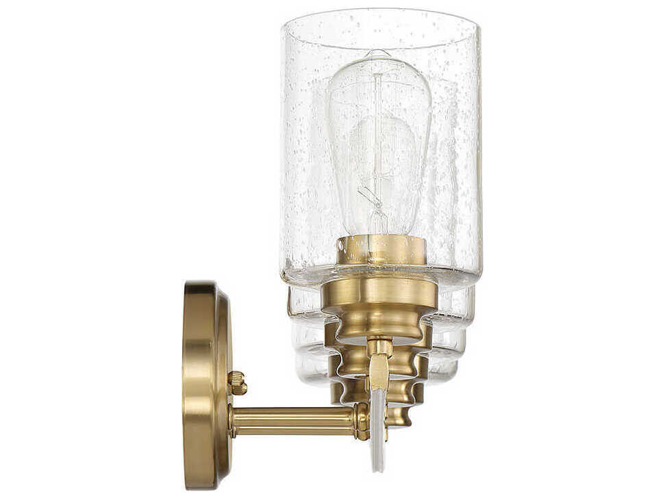 Craftmade Bolden 4-Light Satin Brass Glass Vanity Light