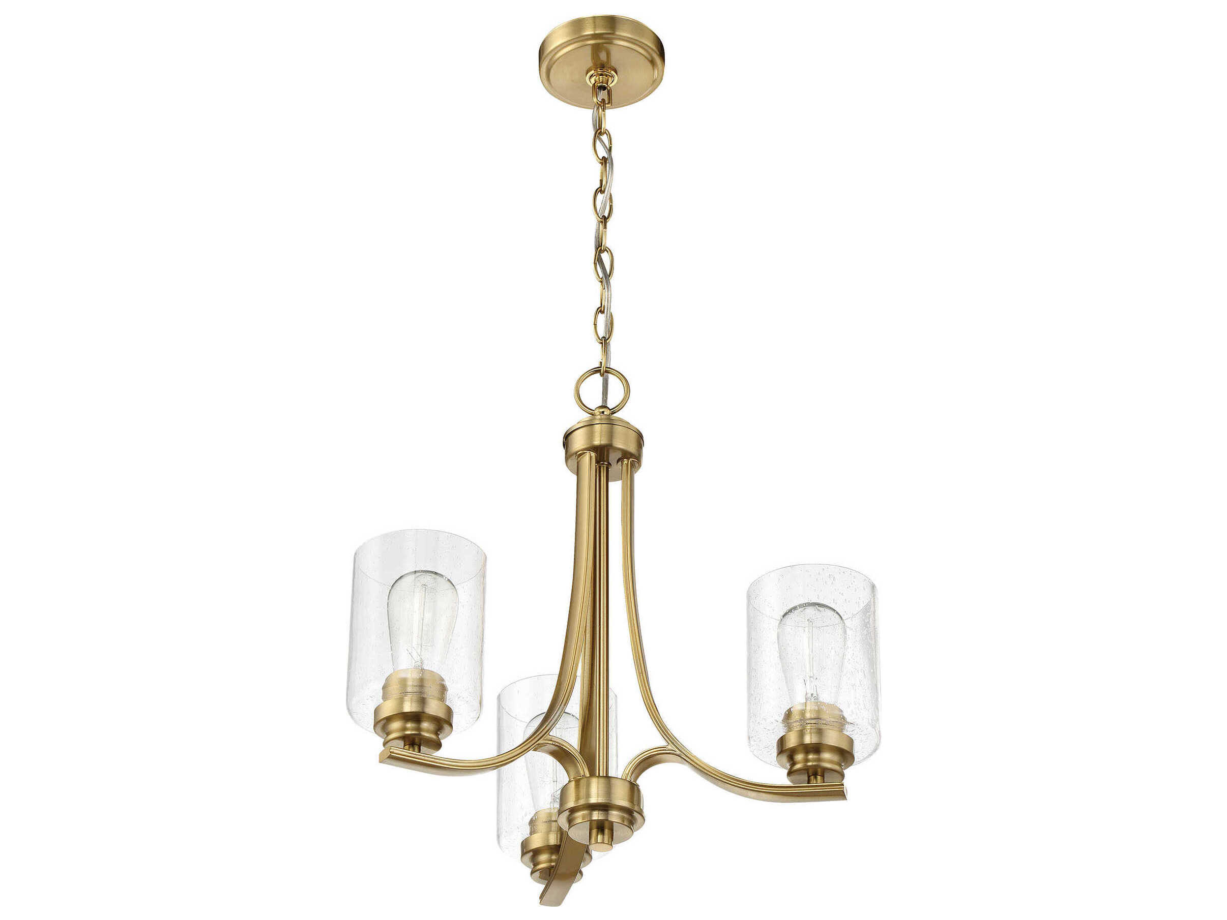 Craftmade Bolden 3-Light Satin Brass Glass Cylinder Chandelier