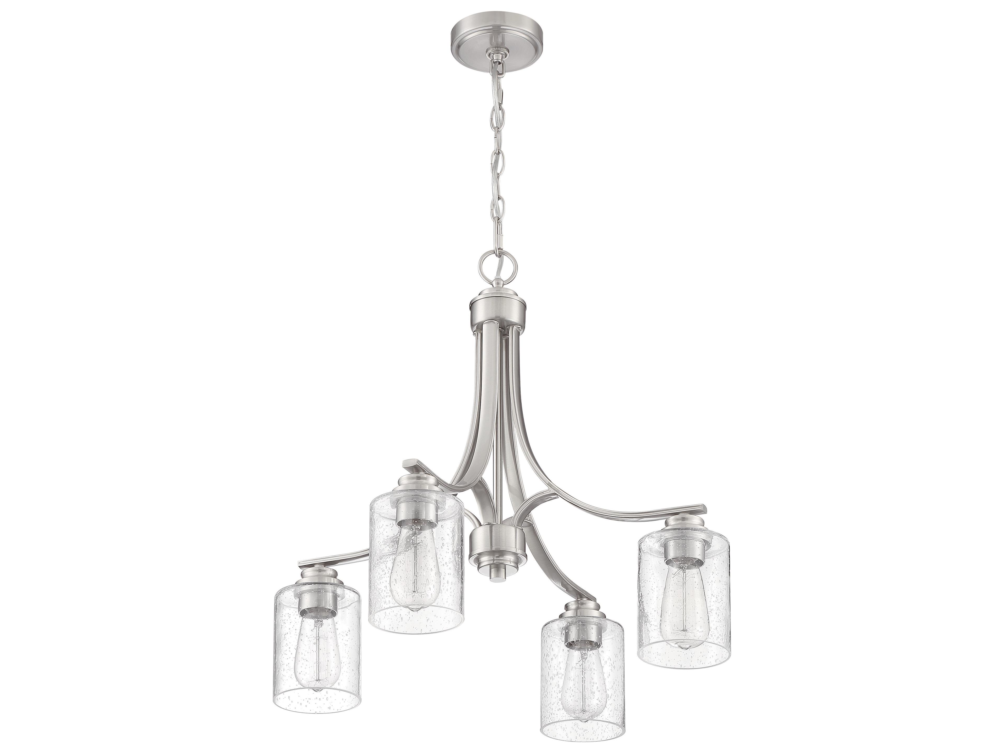 Craftmade Bolden 4-Light Brushed Polished Nickel Glass Cylinder Chandelier